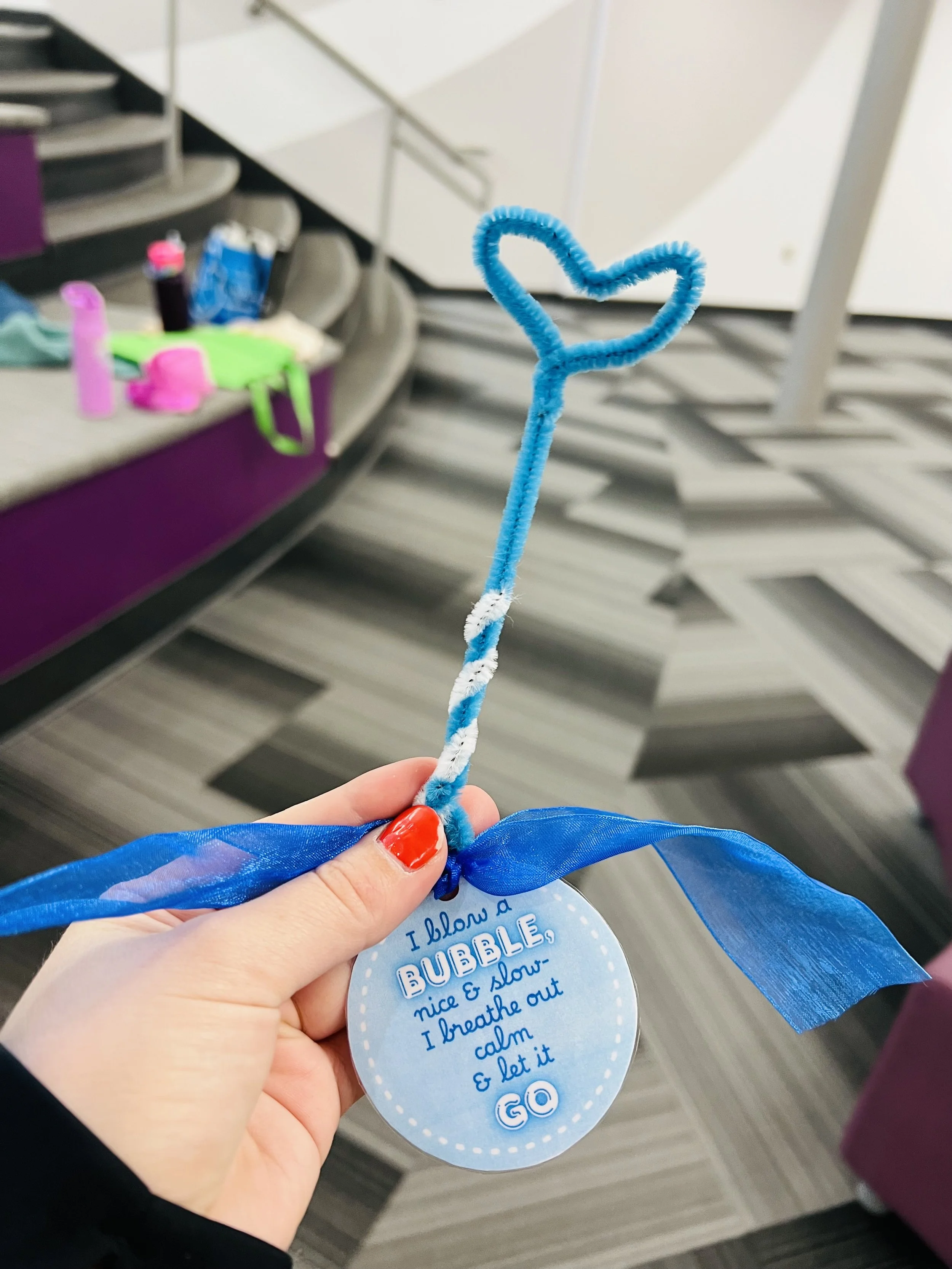 Mindfulness breathing wand created by a child to support calm and focus in an after-school enrichment program