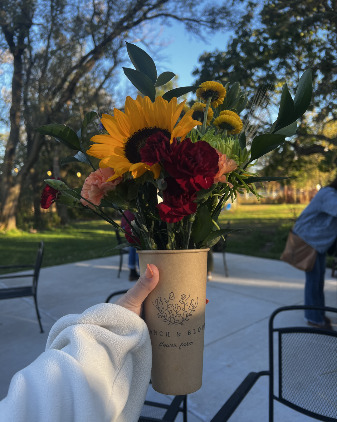 Flower bouquet created during a Mother’s Day family yoga and bloom bar experience at Branch and Bloom Flower Farm in Ham Lake Minnesota