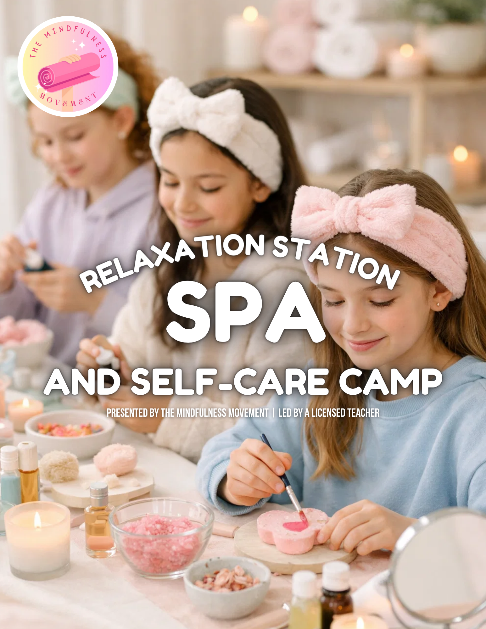 Spa-inspired self-care activities at a Minnesota summer camp for middle school students, designed to teach relaxation and mindfulness skills.