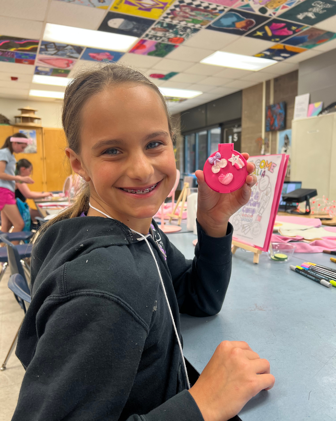 Campers smiling and connecting with new friends during Mounds View summer camp.