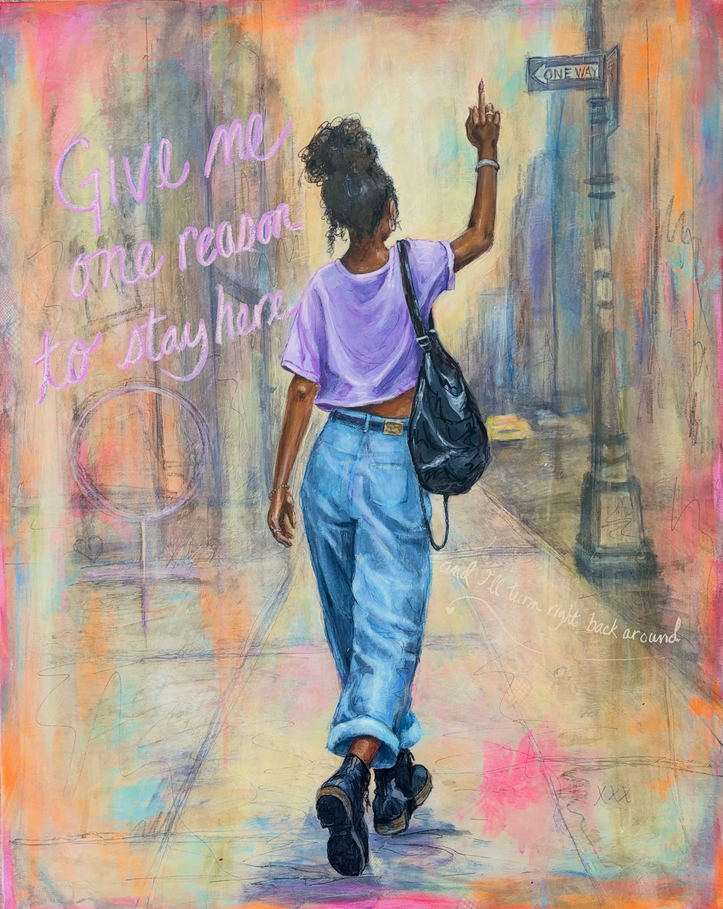 This painting was inspired by Tracy Chapman&rsquo;s Give Me One Reason and is the newest piece in my Lilith Fair series. #LilithFair #TracyChapman  #90s #music #contemporaryartwork