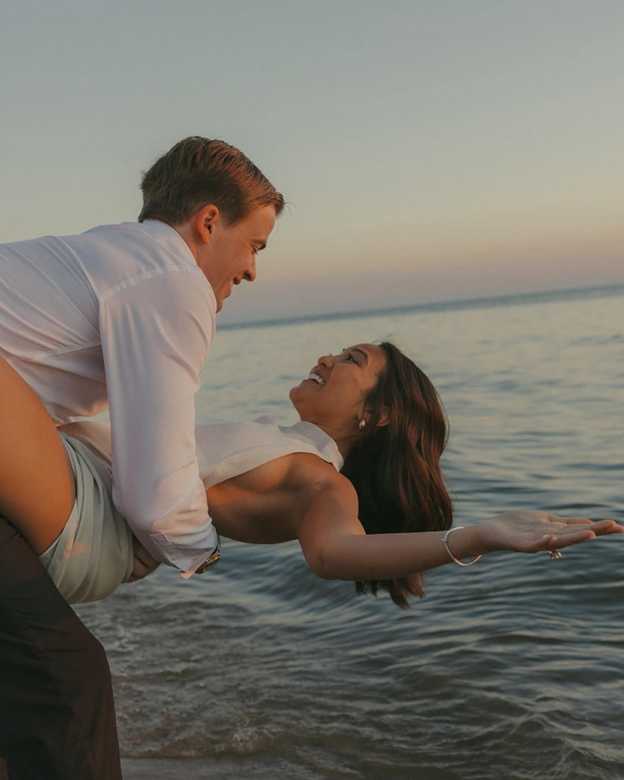 Engagement sessions on Lake Michigan >>>>

Admittedly, at one point I was over the bright sun and we had already been shooting for an hour or so, so I suggested we wait a bit for the sun to set and the way we all immediately plopped in th