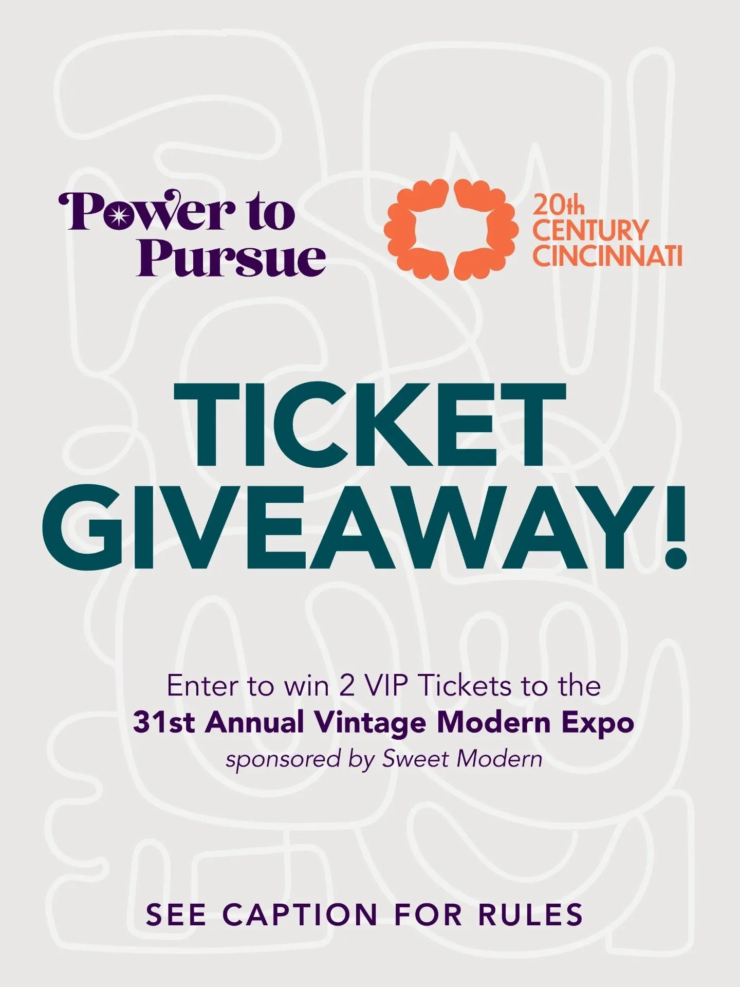 🎫🎉 GIVEAWAY 🎉🎟️

We're partnering with @20thcenturycincinnati to give away 2 VIP tickets for the 31st Annual Vintage Modern Expo! This package includes the Friday Mid Mod Mixer valued at $200. 

ThE event, proudly sponsored by @sweet_modern_shop,