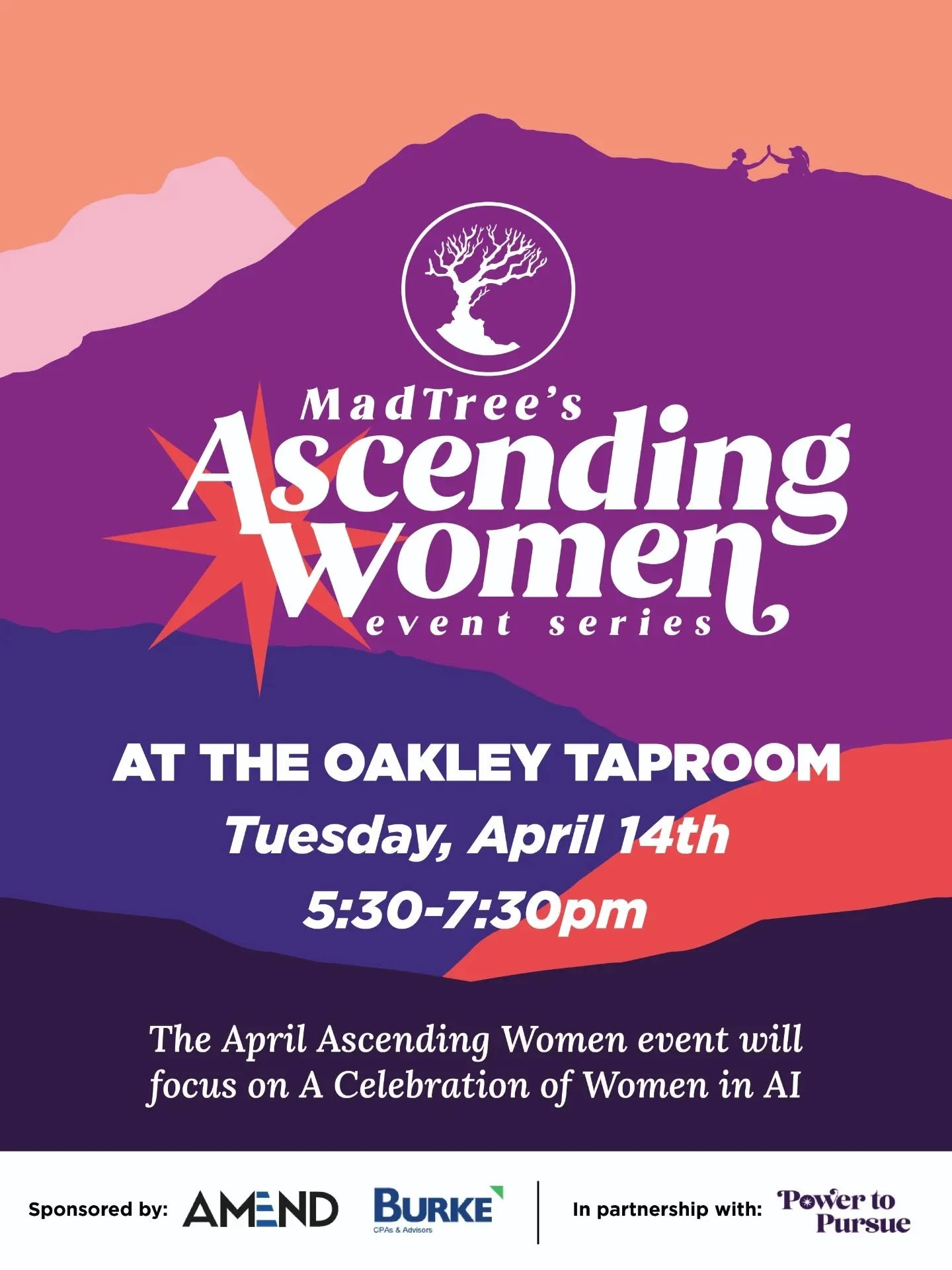 Save the date! The next Ascending Women panel at MadTree Oakley Taproom is coming up on April 14th from 5:30-8:30PM.

Kendra Ramirez, CEO of KR Digital, and Isabel Perez, Chief Growth Officer of KindMindAI will be hosting the panel on AI.

🔗ticket a