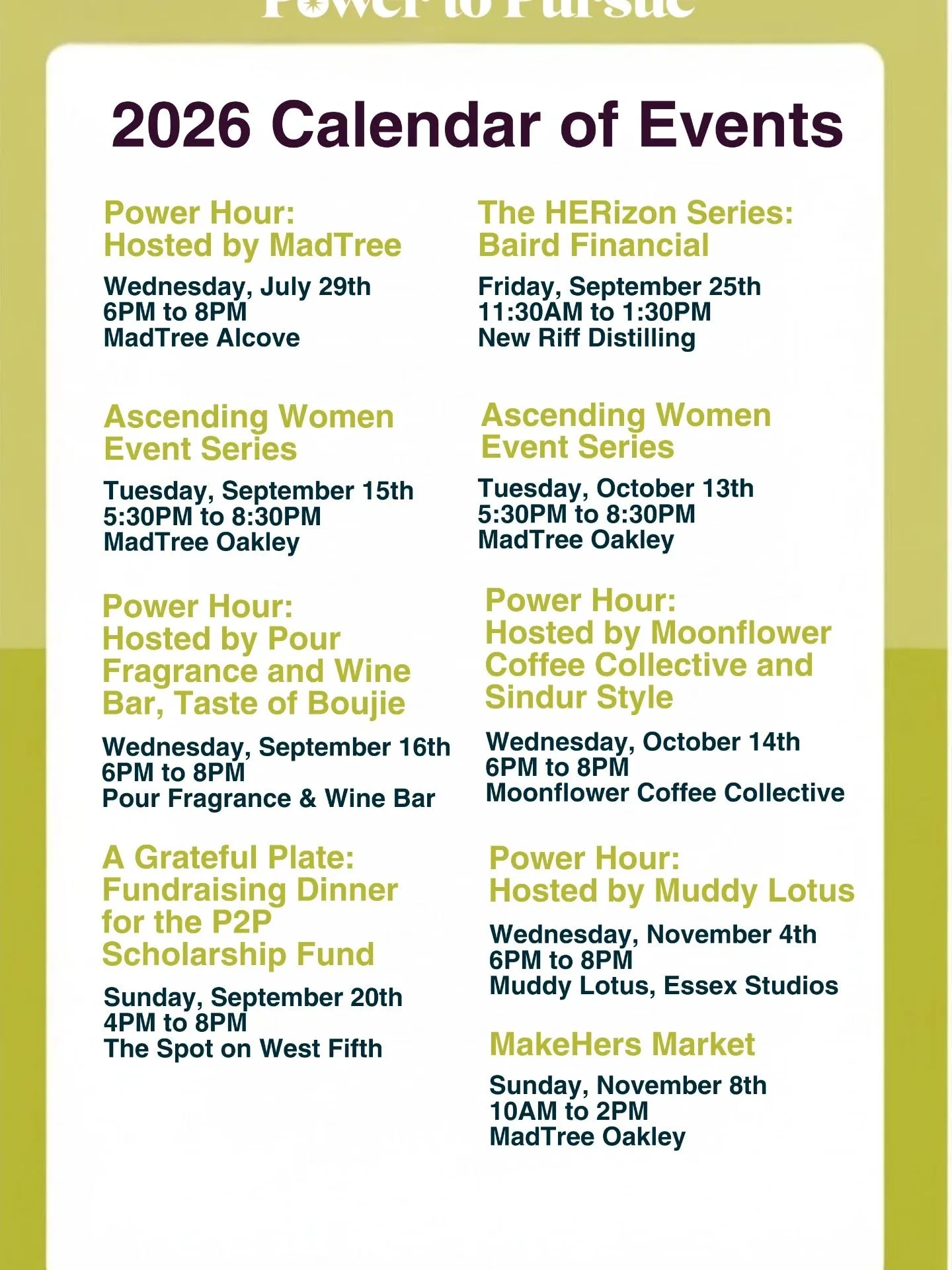 🪄 Presto Chango 🪄

Peep the updated Upcoming Events list and save these dates. 

If you have already marked your calendar, based on our previous save the date list, take note:

The @theherizonseries Cocktail Party on 6/16 has been postponed. A resc