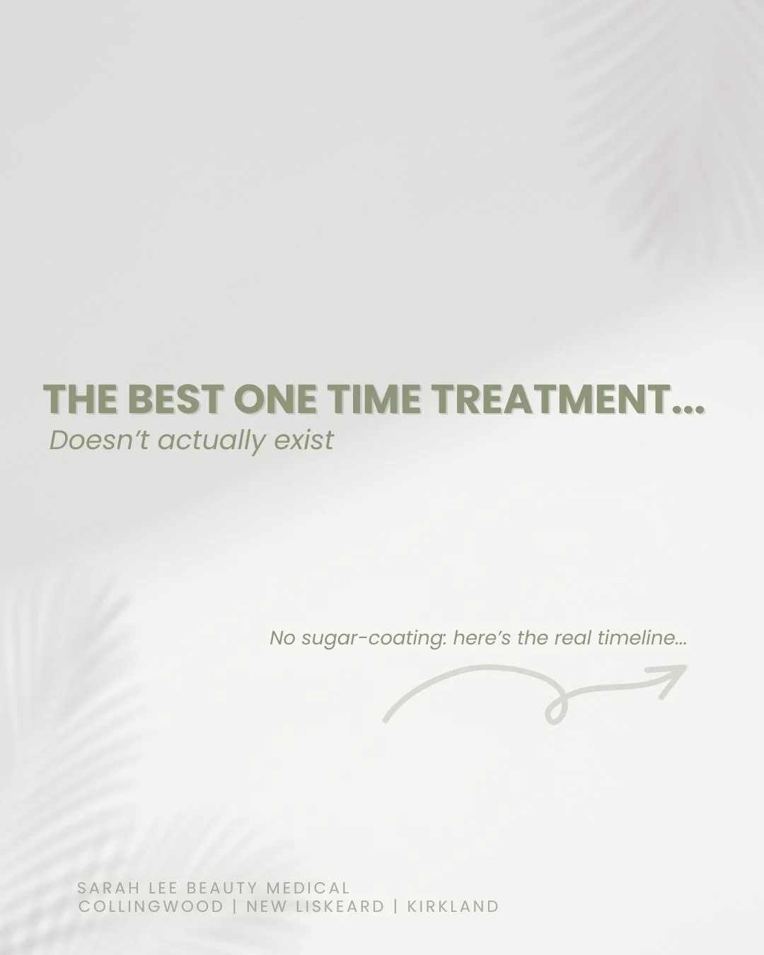 &ldquo;Here's the one treatment we recommend you only need to do once?&rdquo;
If any medical aesthetic nurse says that to you... RUN! 

Here&rsquo;s the thing, aesthetic treatments aren&rsquo;t &ldquo;one and done.&rdquo; They&rsquo;re part of a main