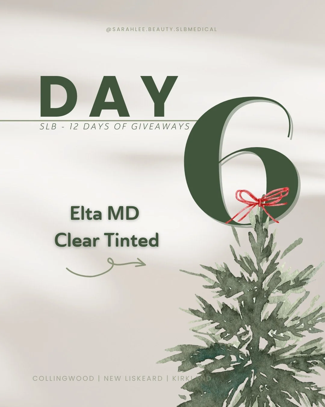 SLB 12 Days of Giveaways &mdash; Day 6 ✨

Today&rsquo;s spotlight features a cult-favourite SPF that always delivers results. For Day 6: EltaMD UV Clear Tinted is now $60 (regularly $72).

This lightweight, soothing, and perfectly tinted formula even