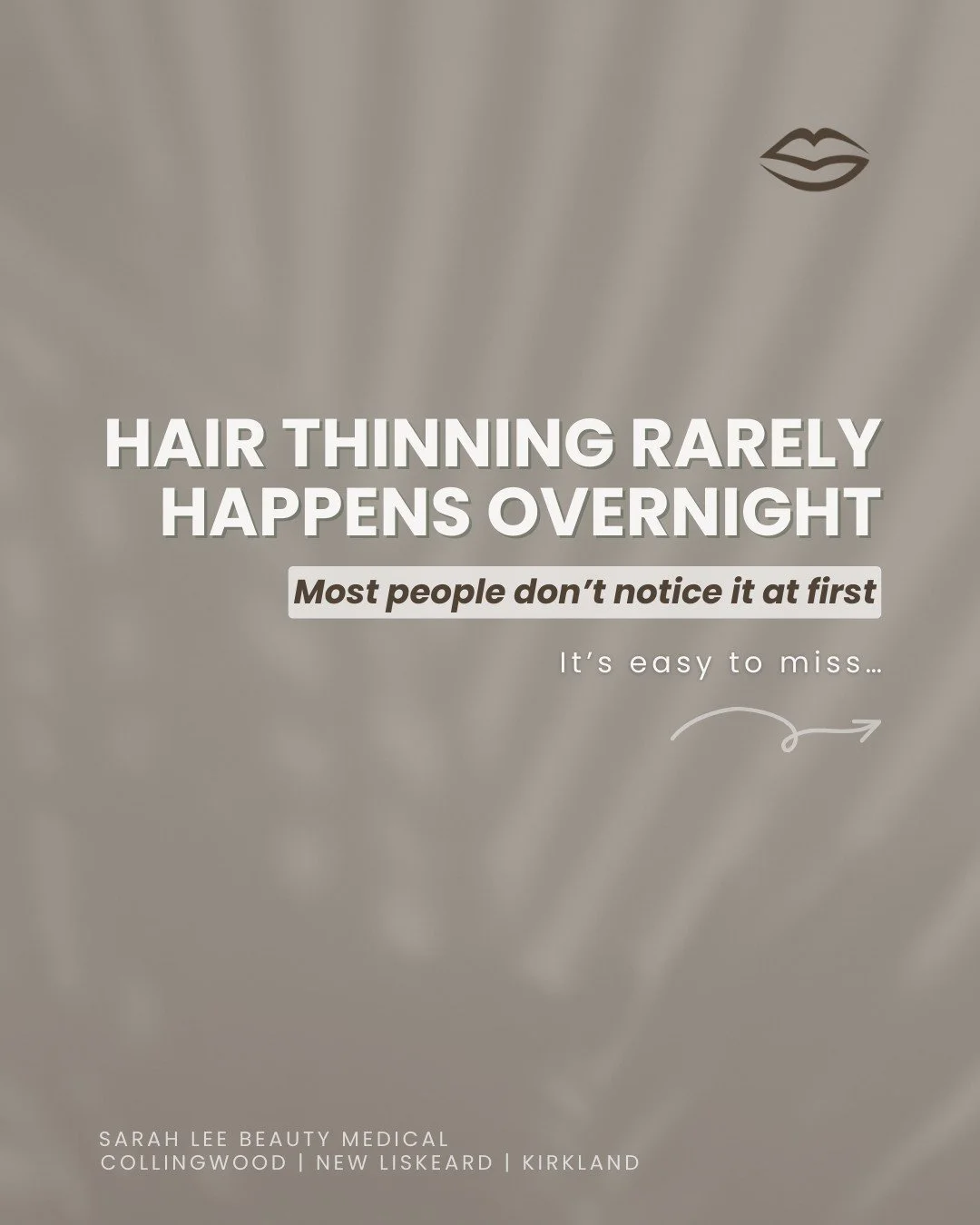 Hair thinning is rarely sudden 🪮

For most people, it starts with small changes, a slightly wider part, a thinner ponytail, a bit more shedding than usual. Easy to overlook at first.

But by the time it feels noticeable, it&rsquo;s often been develo