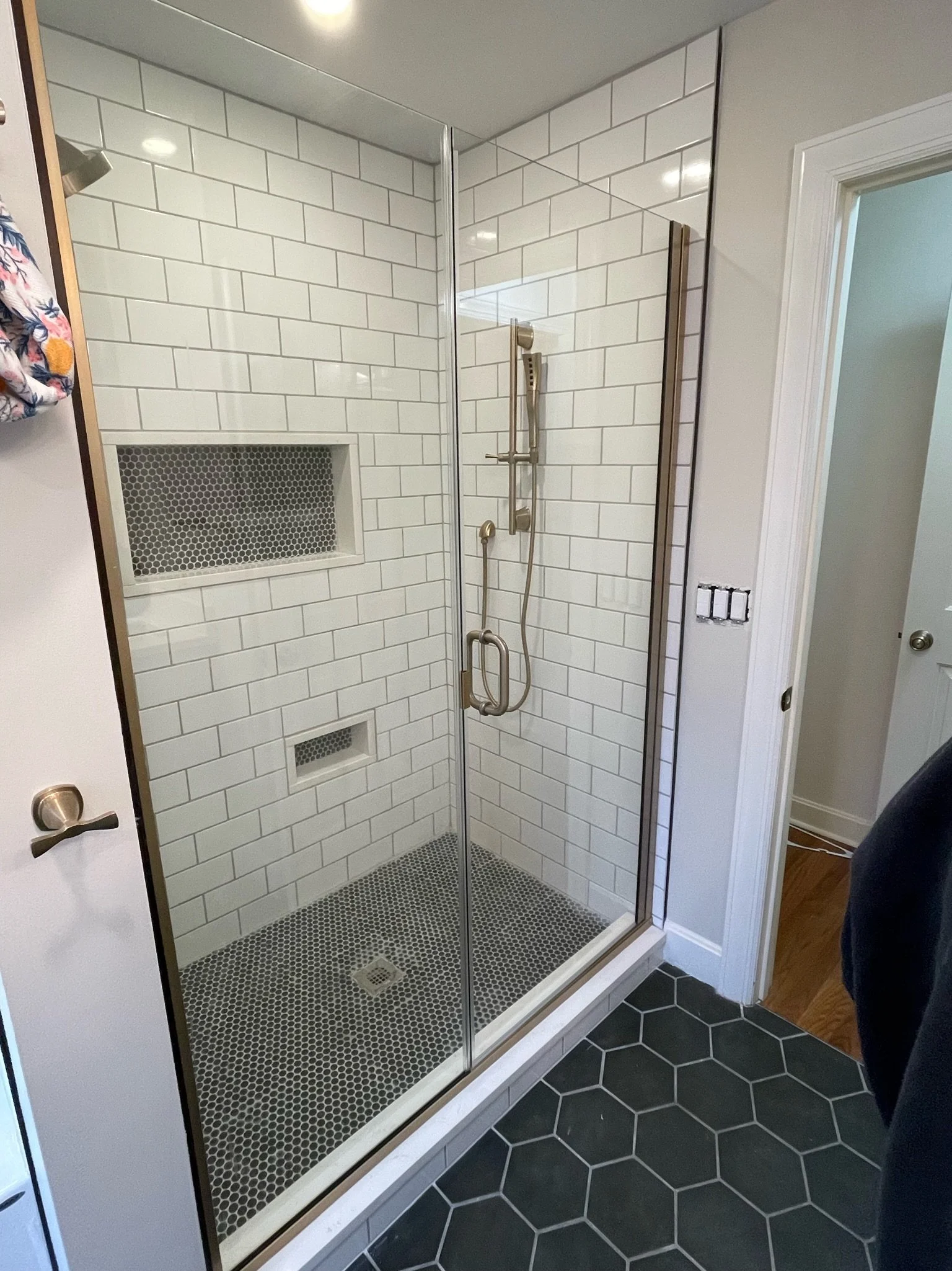 Large Shower with glass door