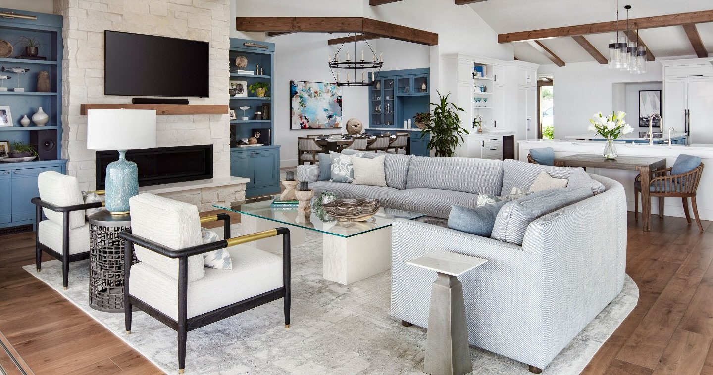 Design tip: match your mood to the ocean. For our Harbor View project, we brought the outside in with a coastal palette, vibrant artwork, and lush comfort as soft as the sand. ⁠
⁠
⁠
⁠
Interior Design &amp; Interior Architecture: @shannonscottdesign⁠
