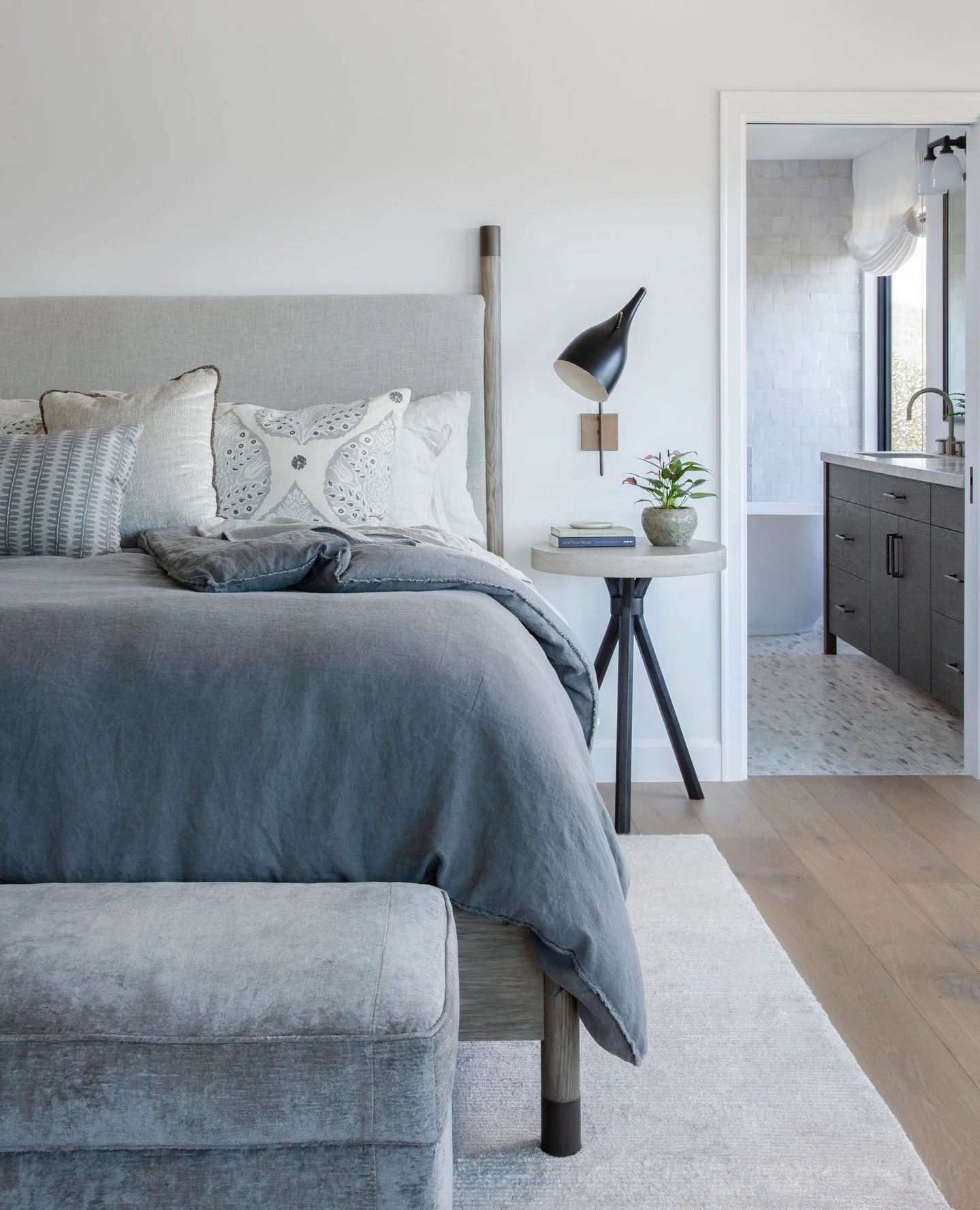 ⁠
Continuing the Before &amp; After at our Camp Coyote project... ⁠
⁠
The primary bedroom was large and spacious, with another nice view, but everything was crammed together on the bed wall due to a door to the primary closet on one side and to the p