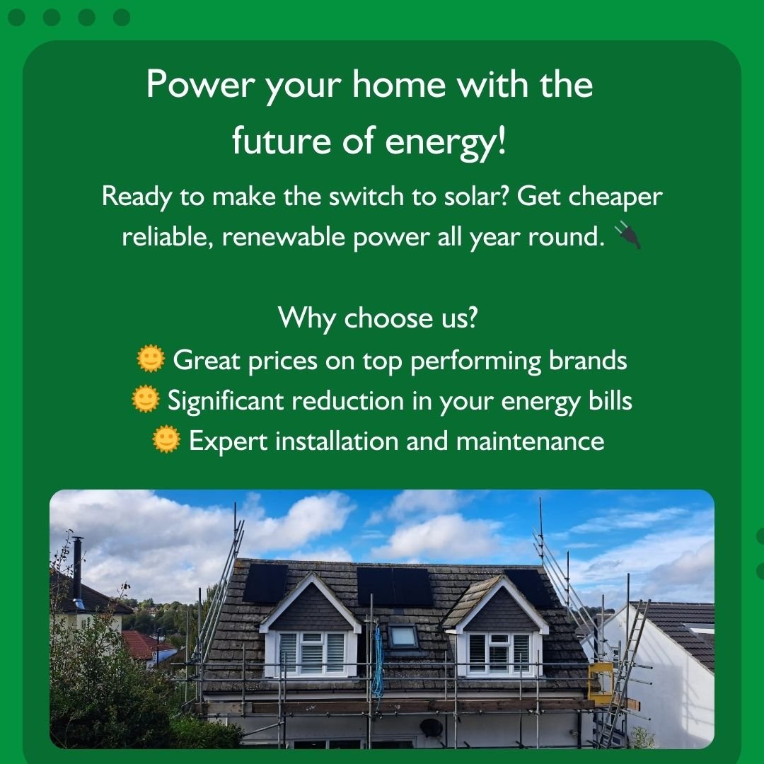 🔋💡 Power your home with the future of energy! 💡🔋

Ready to make the switch to solar? Our state-of-the-art solar panels are designed to harness the sun&rsquo;s energy efficiently, giving you reliable, renewable power all year round. ☀️🔌

Why choo