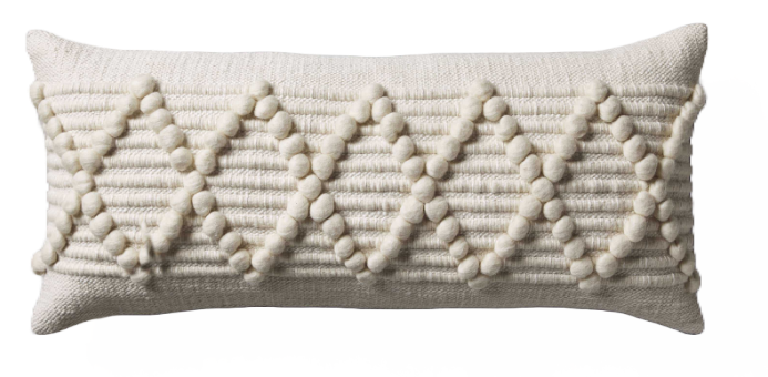 Chunky Diamond Lumbar Pillow Cover In Ivory