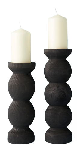 Wood candleholders