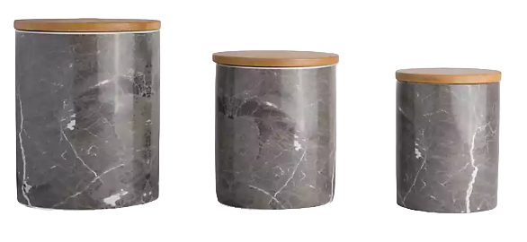 Black Marble Ceramic Canisters