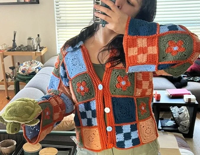 Crochet Patchwork Cardigan Pattern Colorful Crochet Cardigan