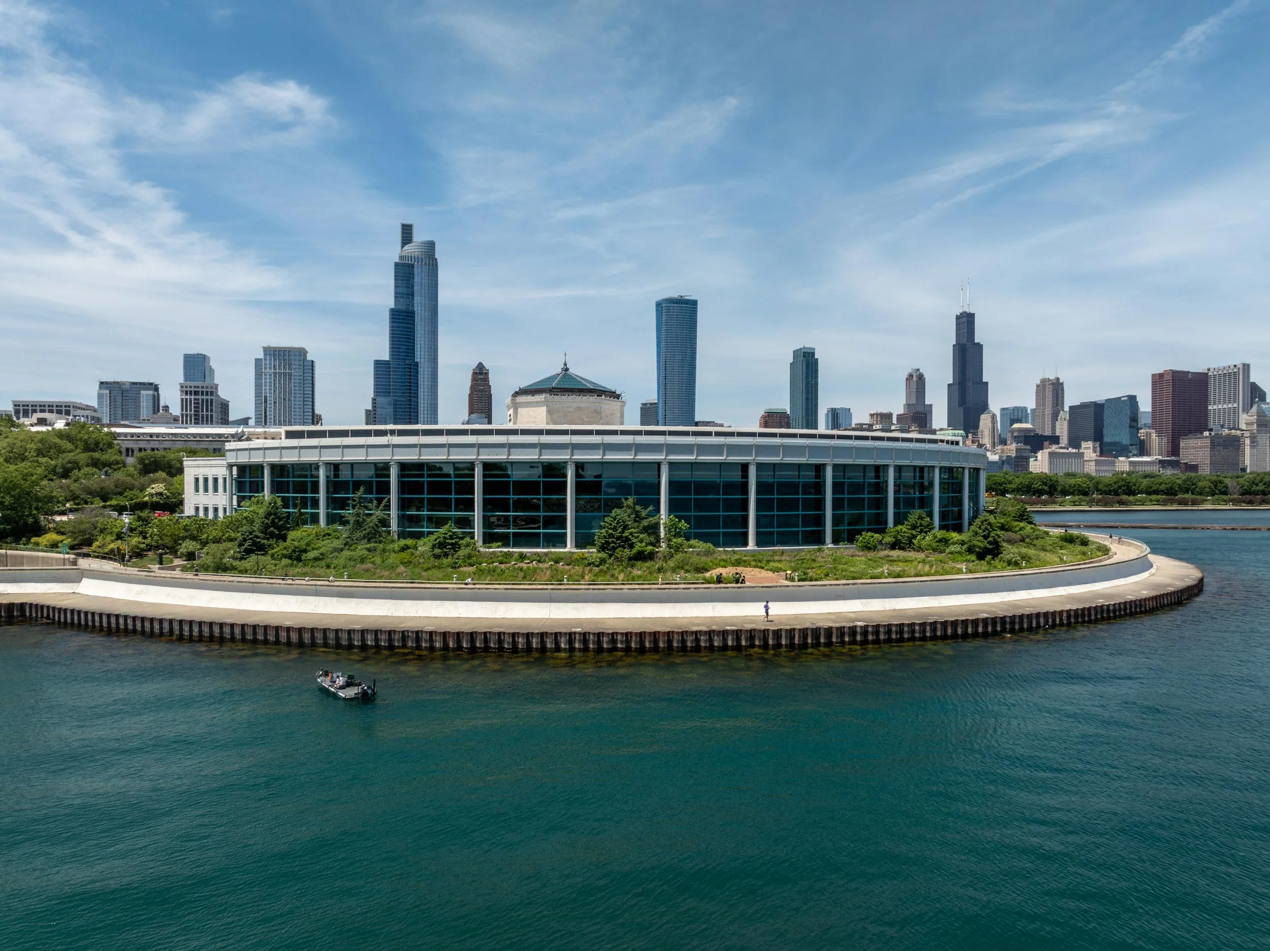Architectural Drone Photo Of A Shedd Aquarium Building