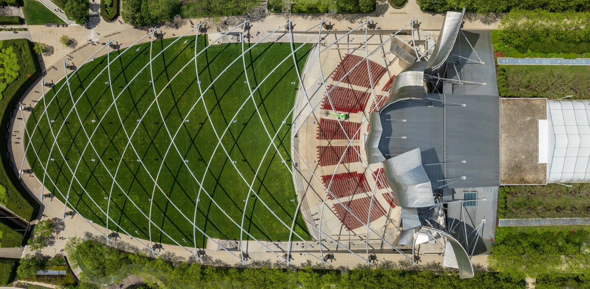 Architecture Drone Photographer Chicago Millennium  Park Concert