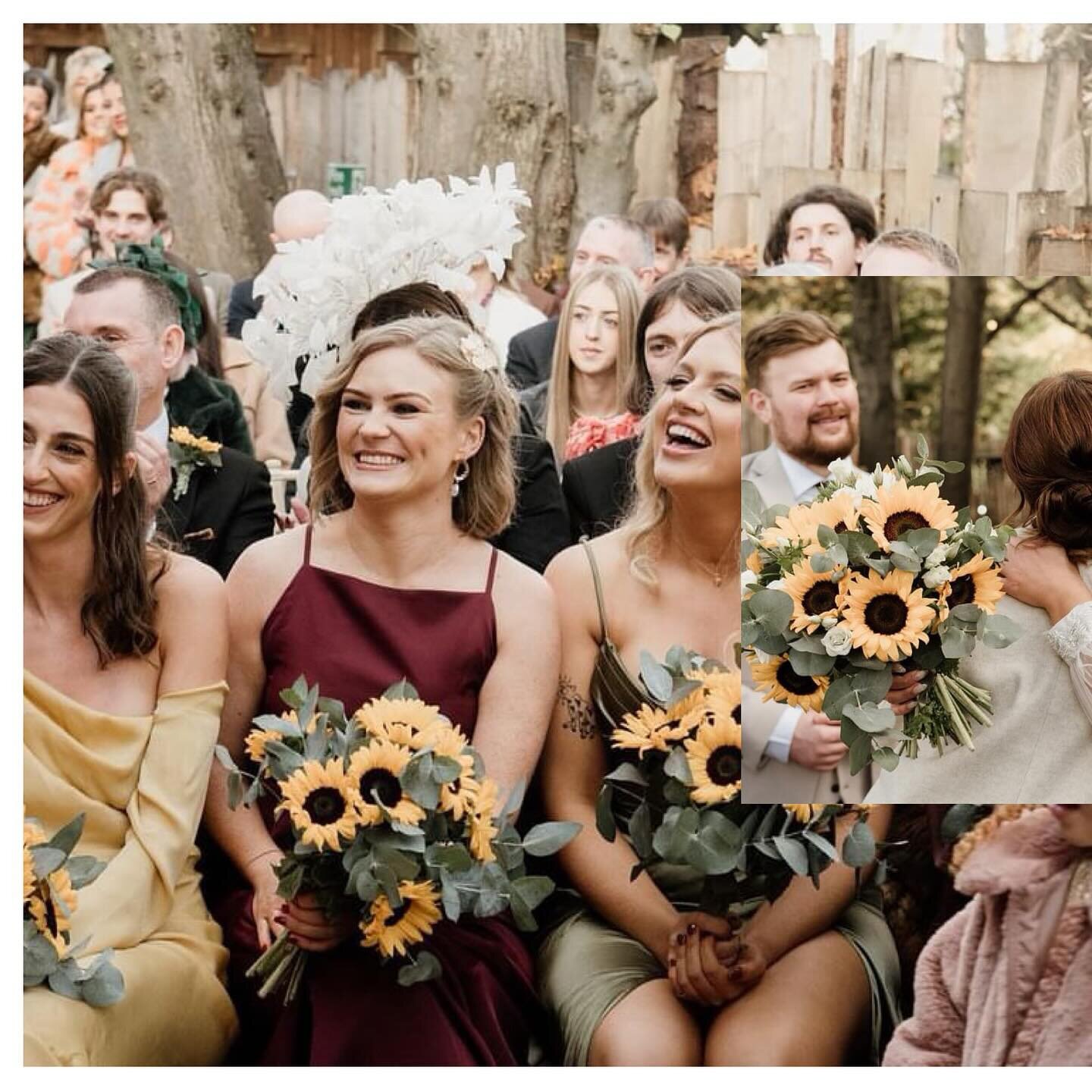 🌻Bridie and Liam🌻
.
Taking it back to last November for Bridie and Liam who got married at @thetreehousealnwick . Filled with sunflowers, eucalyptus and touches of anemones, lizzy and gyp. Bridie and Liam were lush to chat with from start to finish