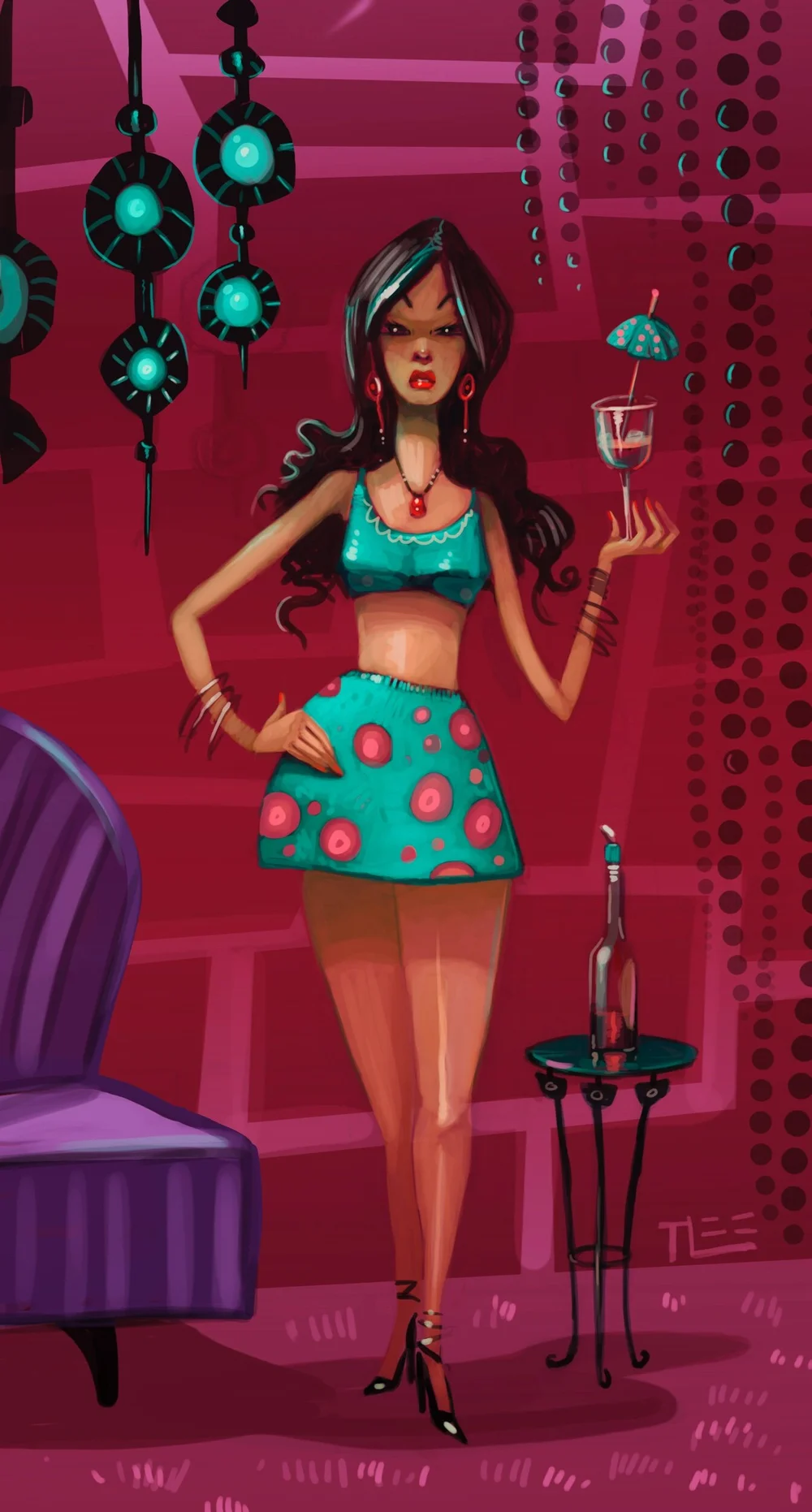 Cocktails at 7 — Tim Lee - Rabbit Run Studios Prints and original art