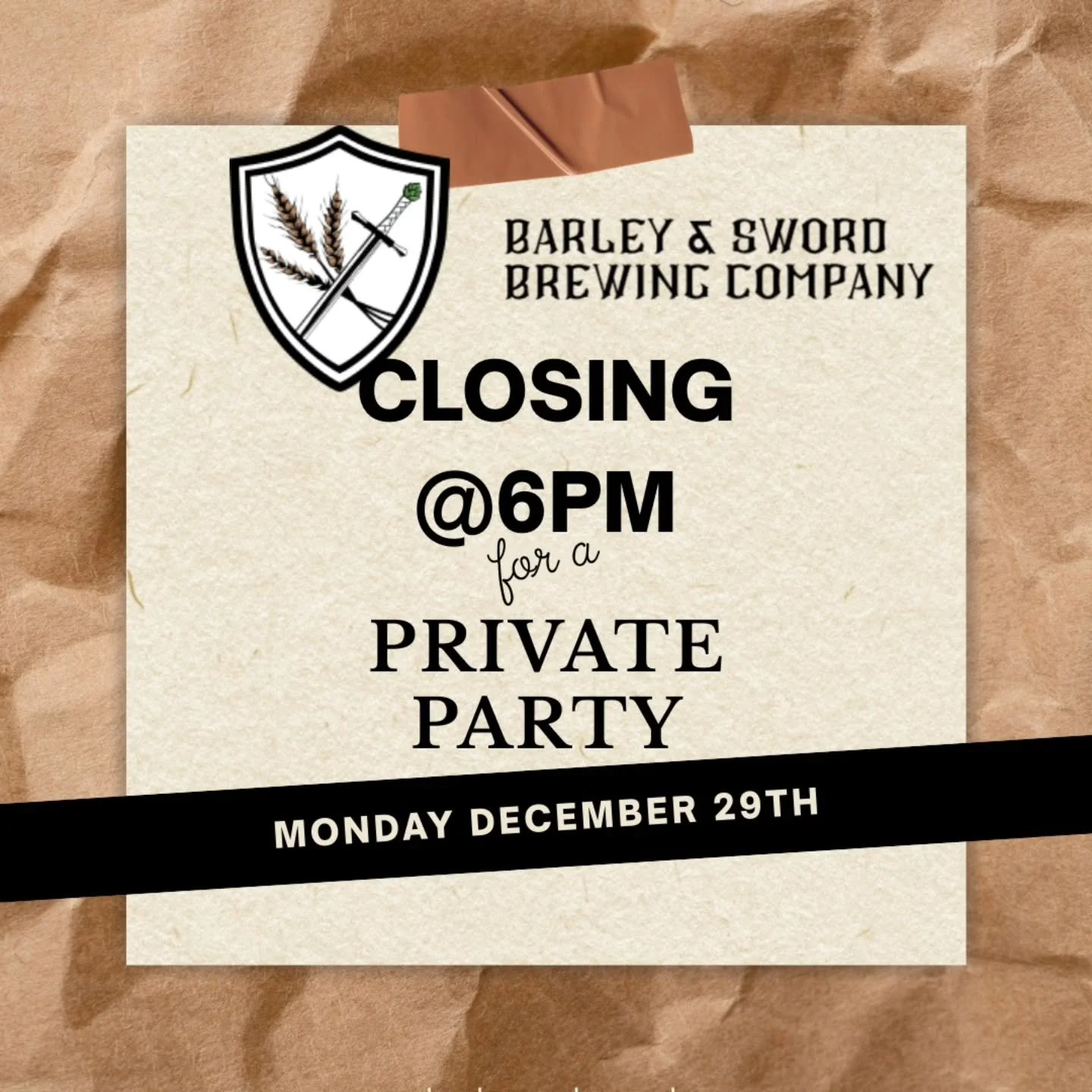 We will be closing early today for a private party at 6pm.  Still plenty of time to drop in for a pint!