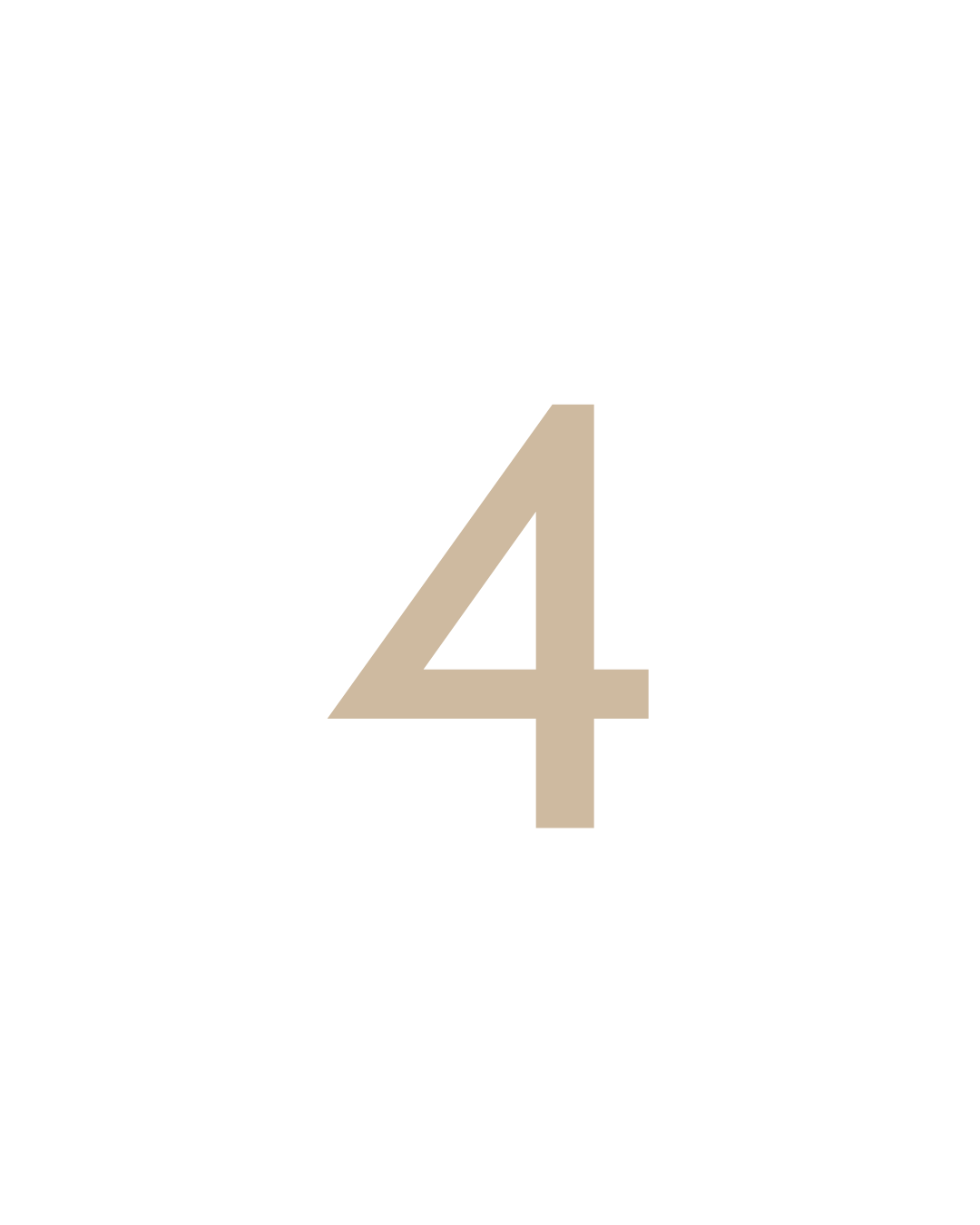 Number 4 in large beige font centered on a black background