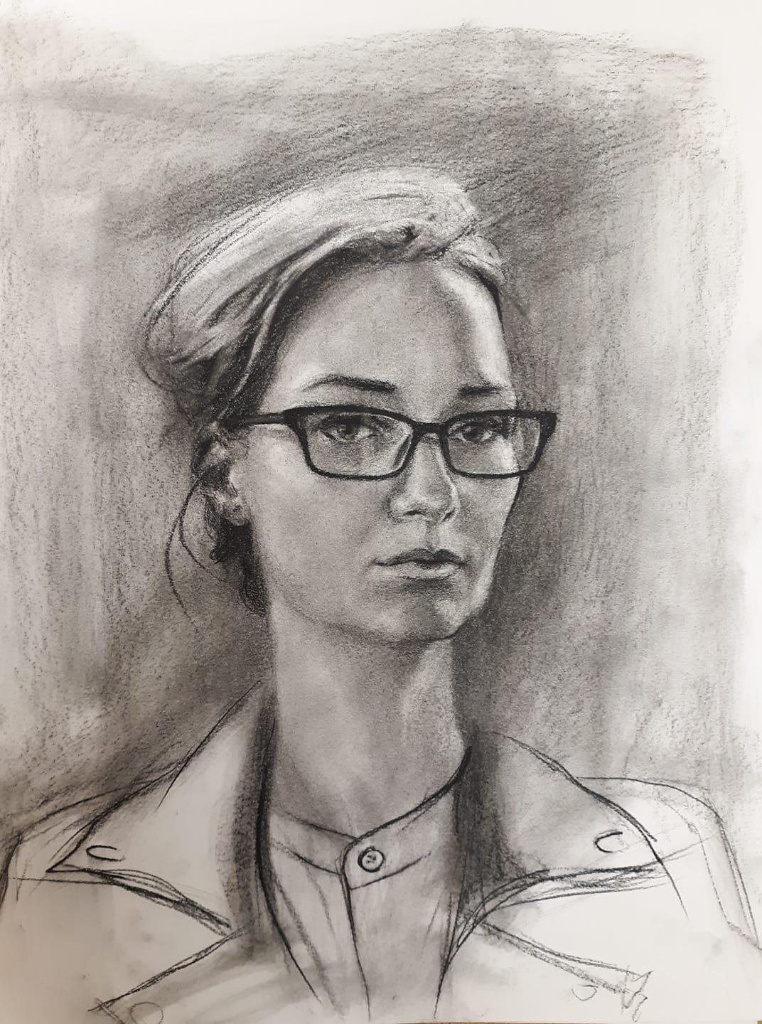 Self portrait, Charcoal on Paper