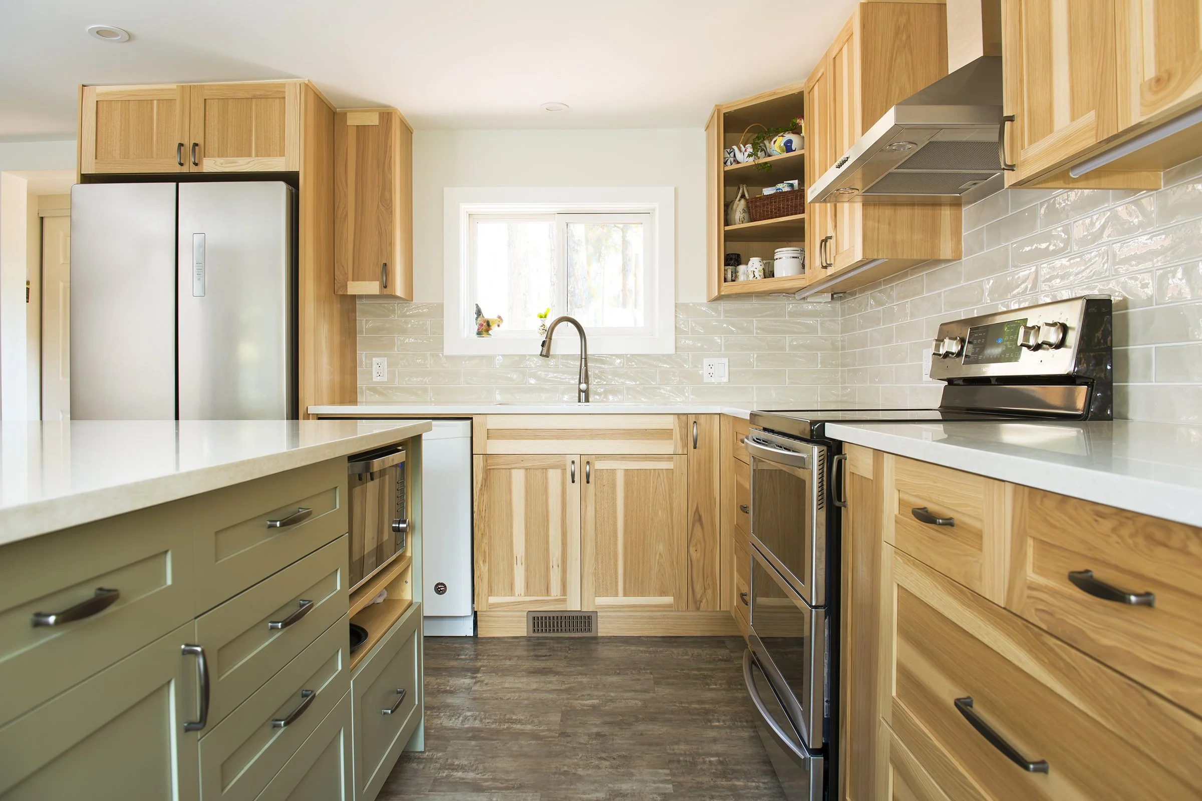 This Wasa, BC kitchen and bathroom renovation created an environment that would be the family hub for decades to come. Oak Craft Construction in Kimberley, BC.