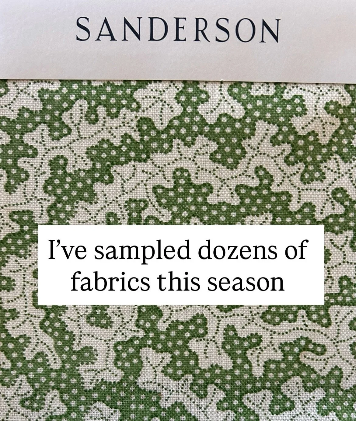 My enduringly favorite fabric from the past few months is Truffle by @sanderson1860. It&rsquo;s playful, joyful, and with several colorways it can fit with almost any scheme. 

Asheville interior designer