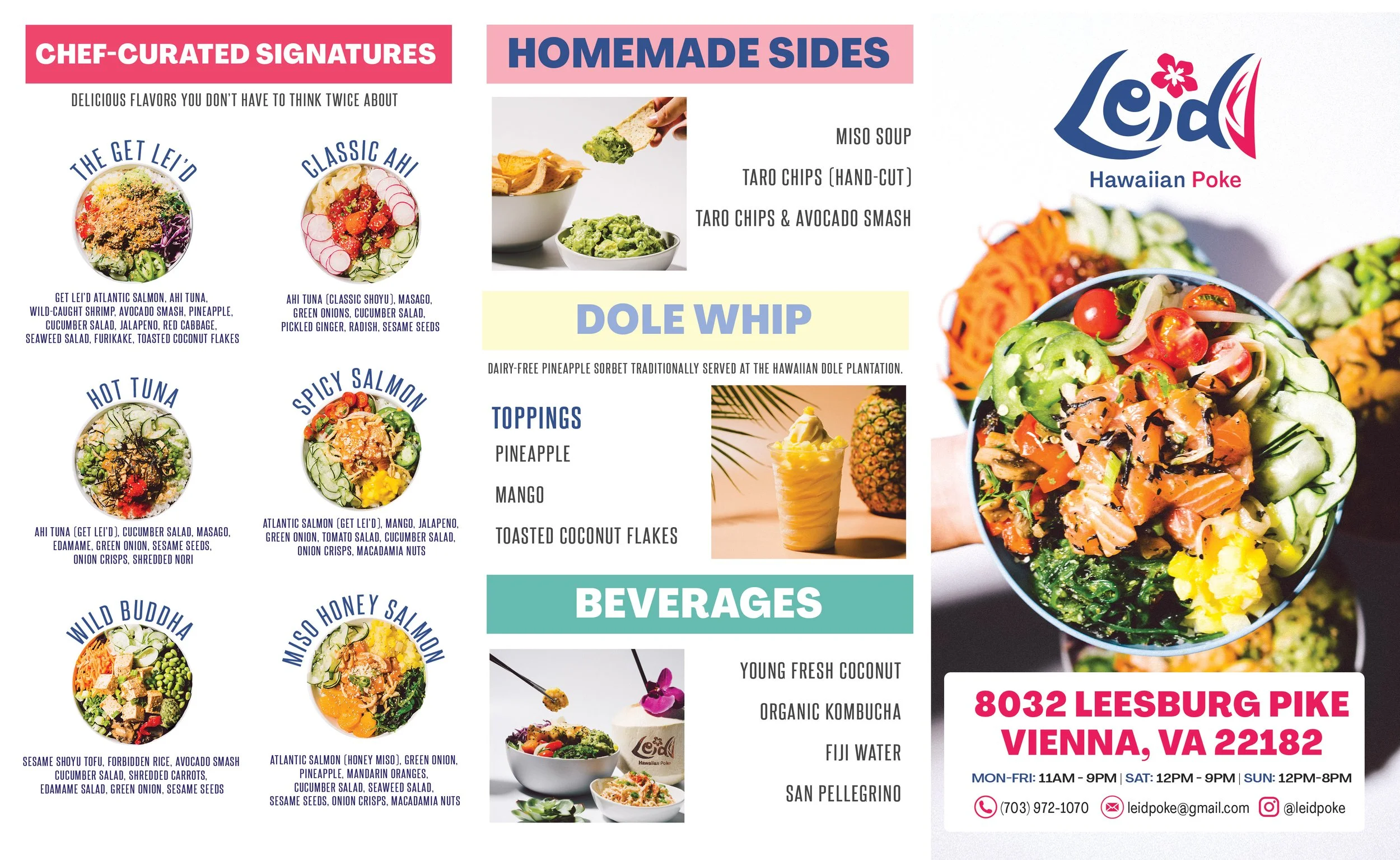 Lei'd Poke Take Out Menu