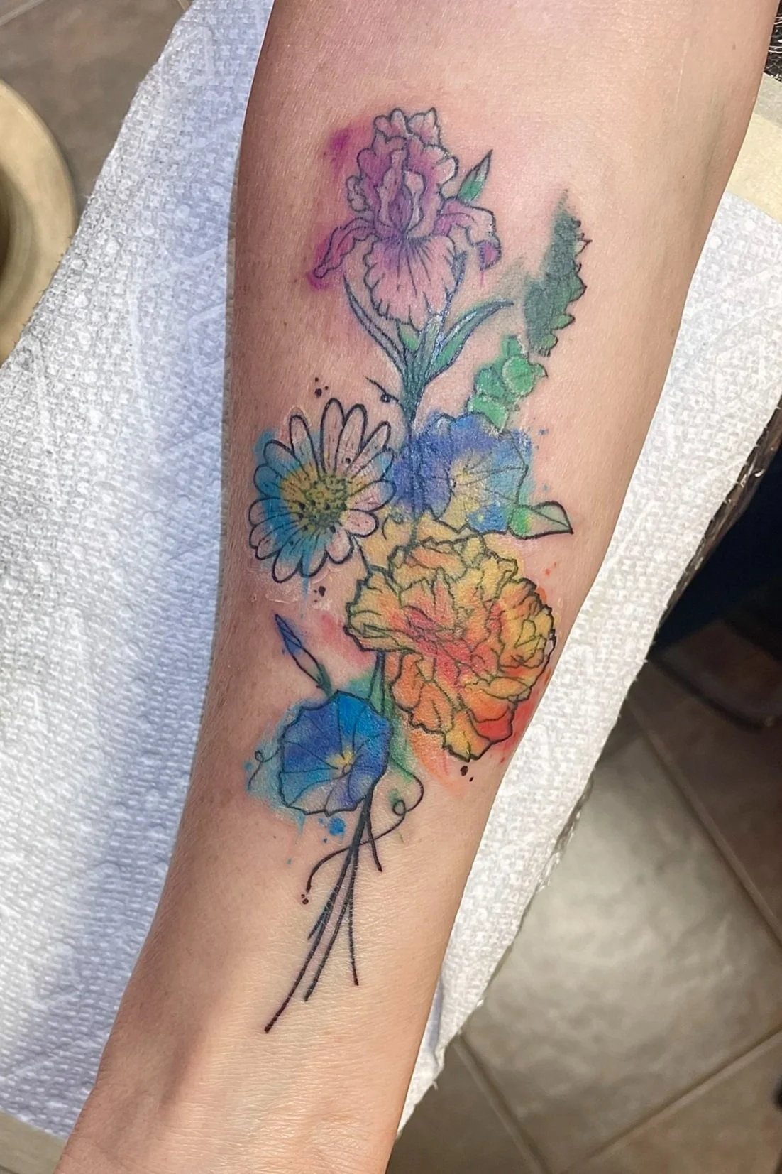 Watercolor boque (raw/healed)