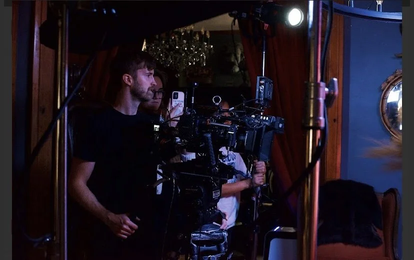 Alys Murray and Director of Photography Grant Bell on the set of Beware C*ckblocking Ghosts