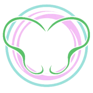 Colorful neon sign with a stylized apple outline in green, pink, and blue