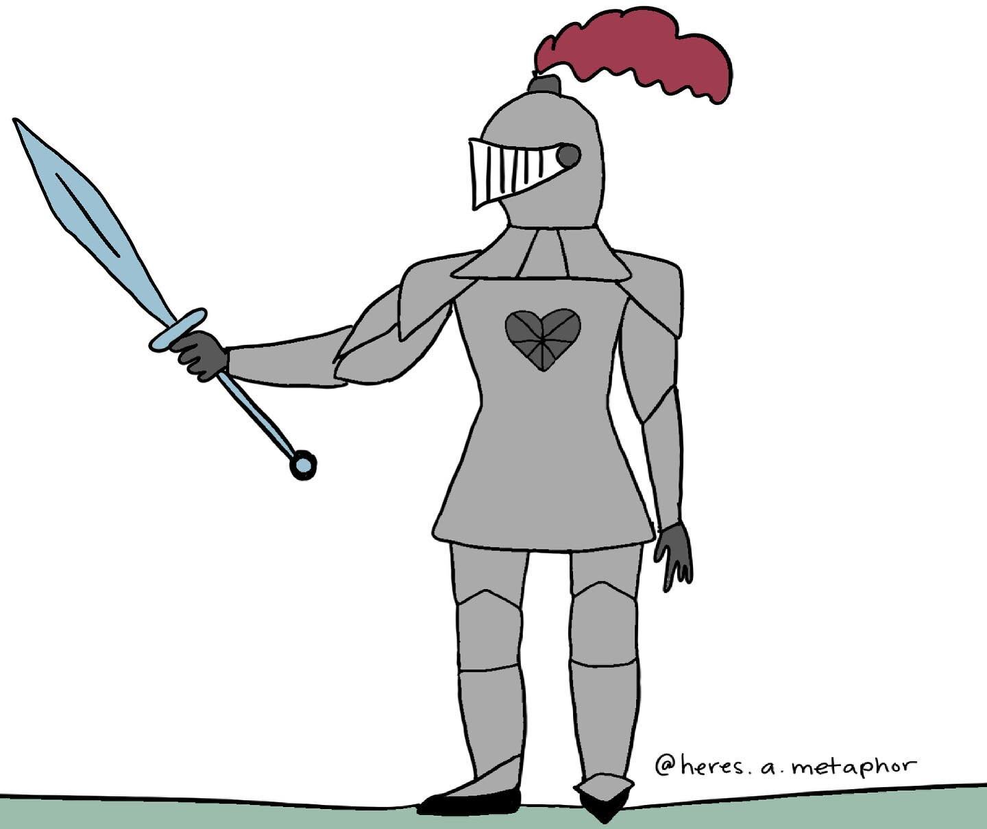 As we get hurt by others we tend to obtain pieces of armour to protect us from anticipated, painful future interactions. We also can develop the belief that not only do we need armour, but a weapon as well to feel extra safe. If you keep people at a 