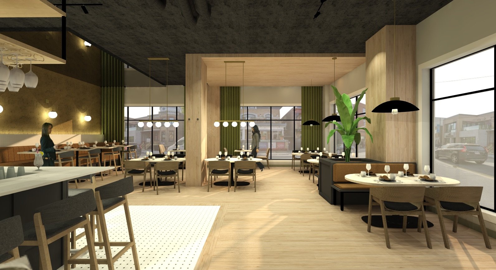 Le 155 est un concept de restauration fine offrant des tapas et un service prêt-à-emporter. Situé sur la prestigieuse rue Grande allé à Québec, le restaurant est divisé en trois espaces distincts : un comptoir caisse pour le service prêt-à-emporté et