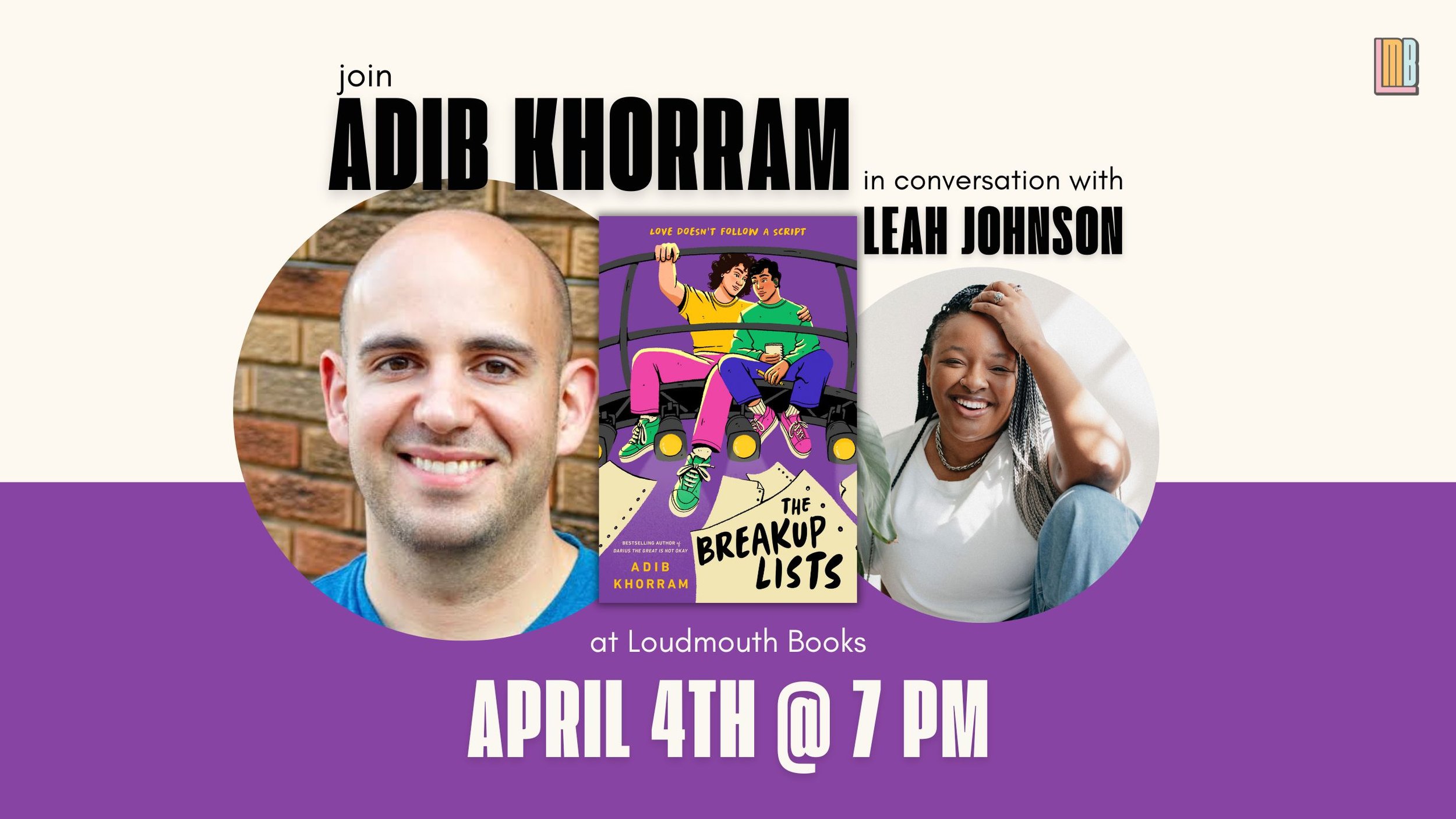 Adib Khorram in conversation with Leah Johnson