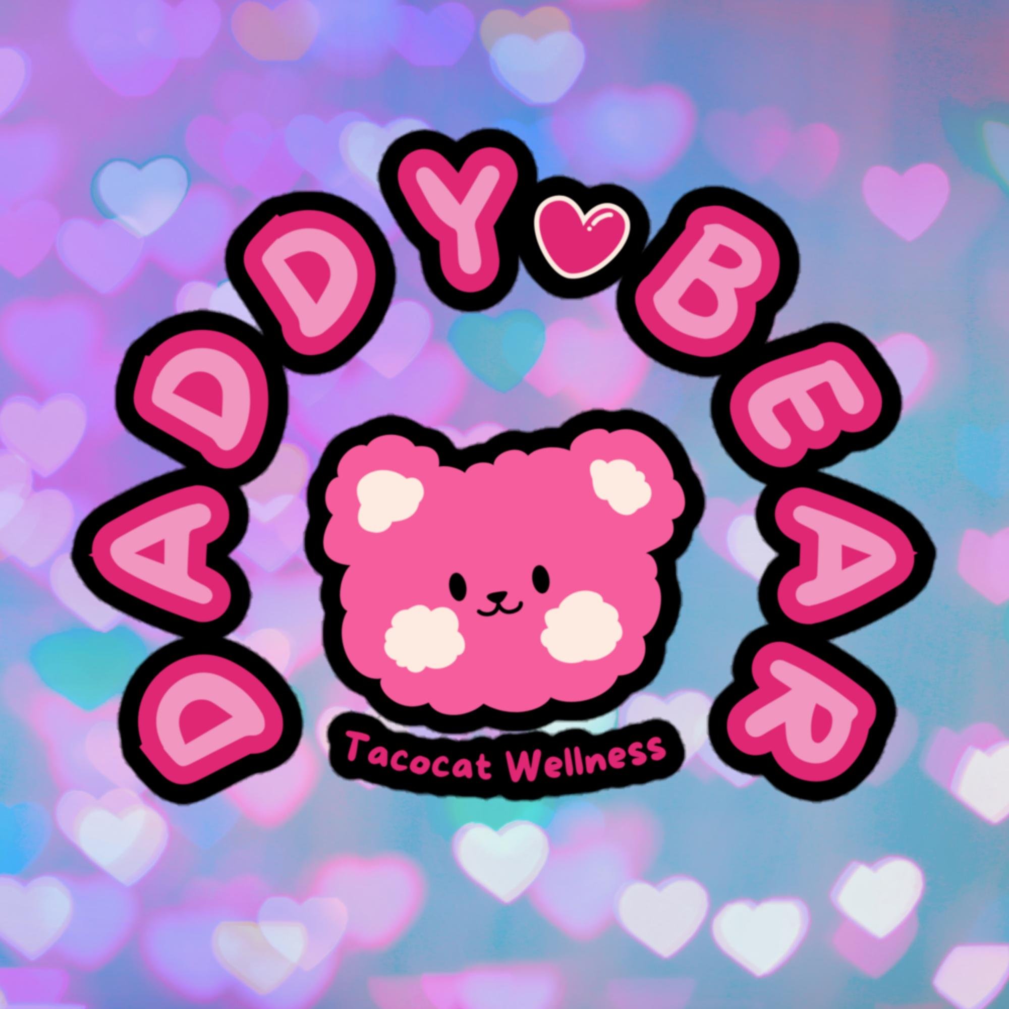 A high-opacity vinyl sticker featuring a bold teddy bear face and the text “Daddy Bear.”