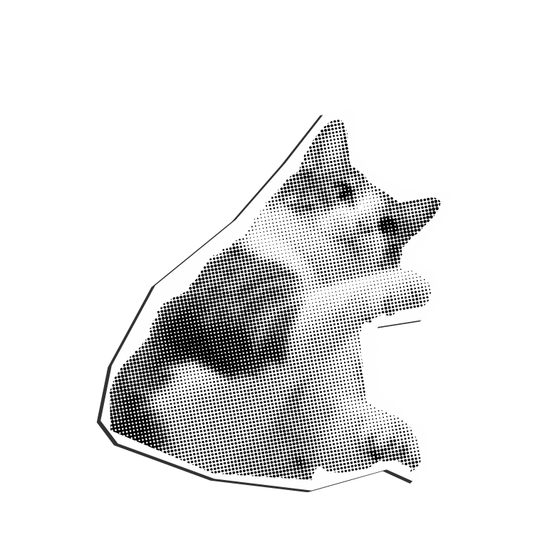 collage style cat raising paw - decorative