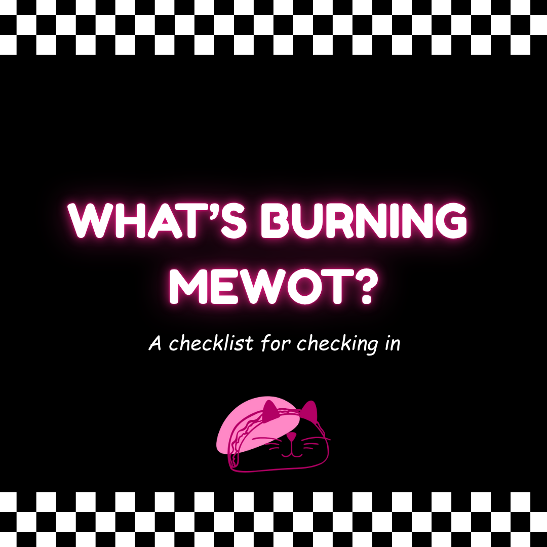 What's Burning Mewot? A checklist for checking in.
