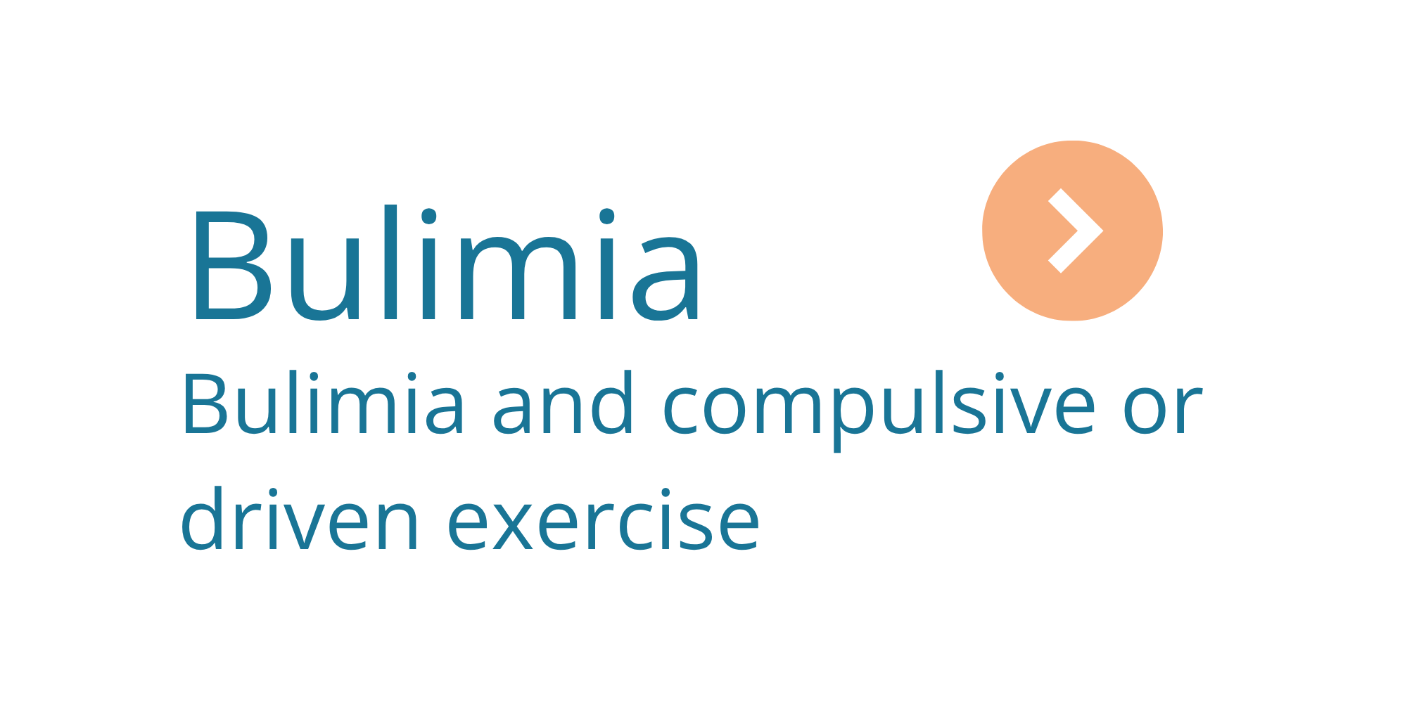 Text reading 'Bulimia: Bulimia and compulsive or driven exercise' with a play button icon next to it.