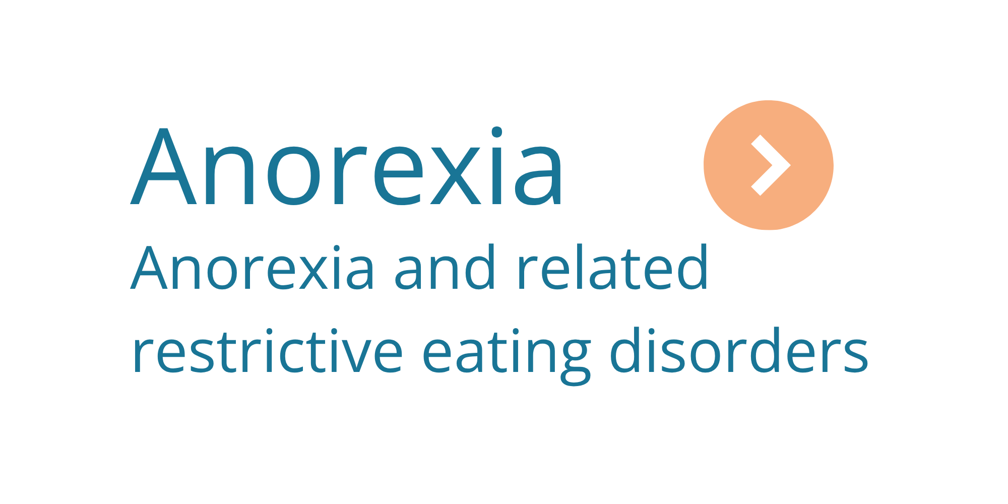 Title slide reading "Anorexia: Anorexia and related restrictive eating disorders" with a hashtag icon in a peach circle.