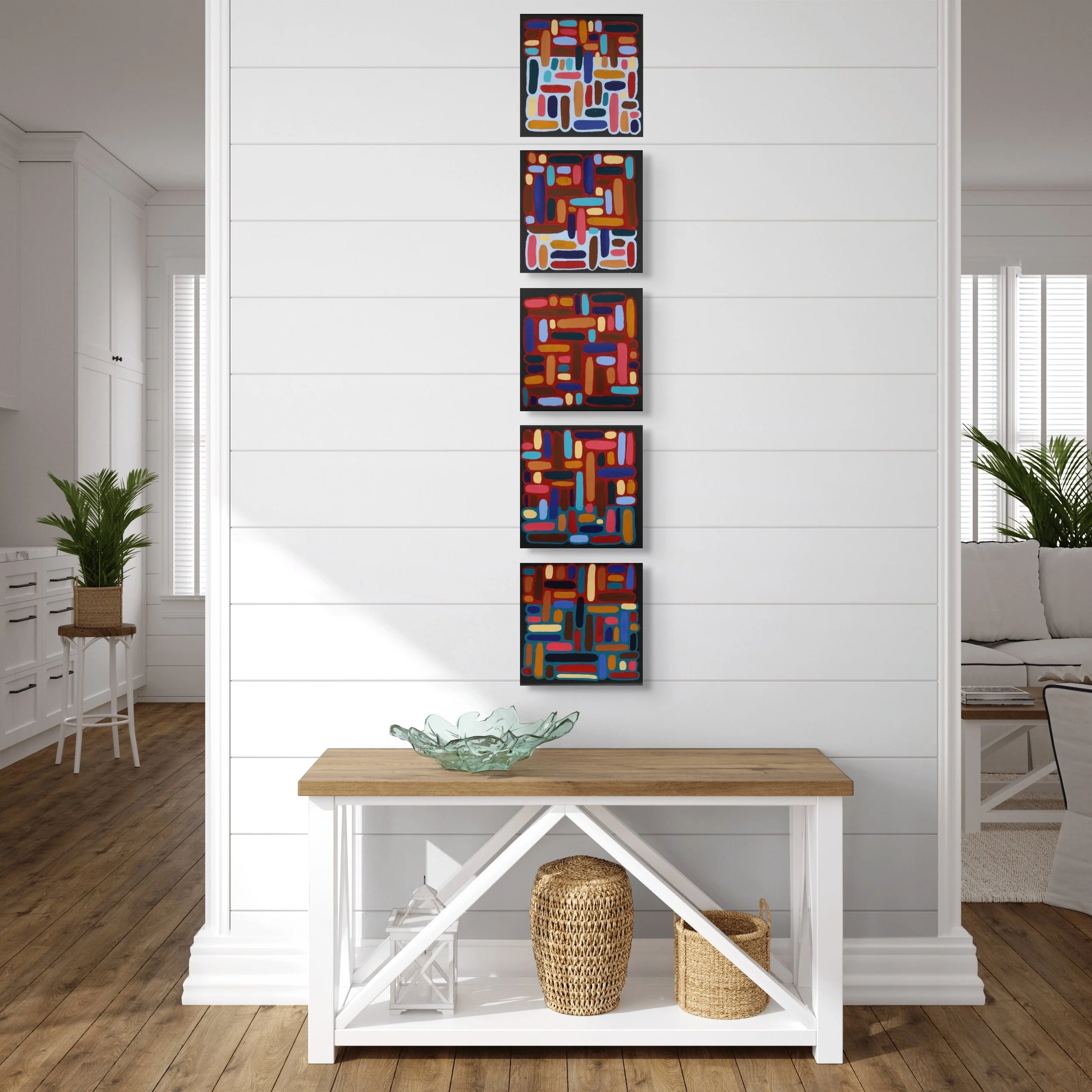 Verse XV and XVI, oil on canvas, 10 x 10 inches each