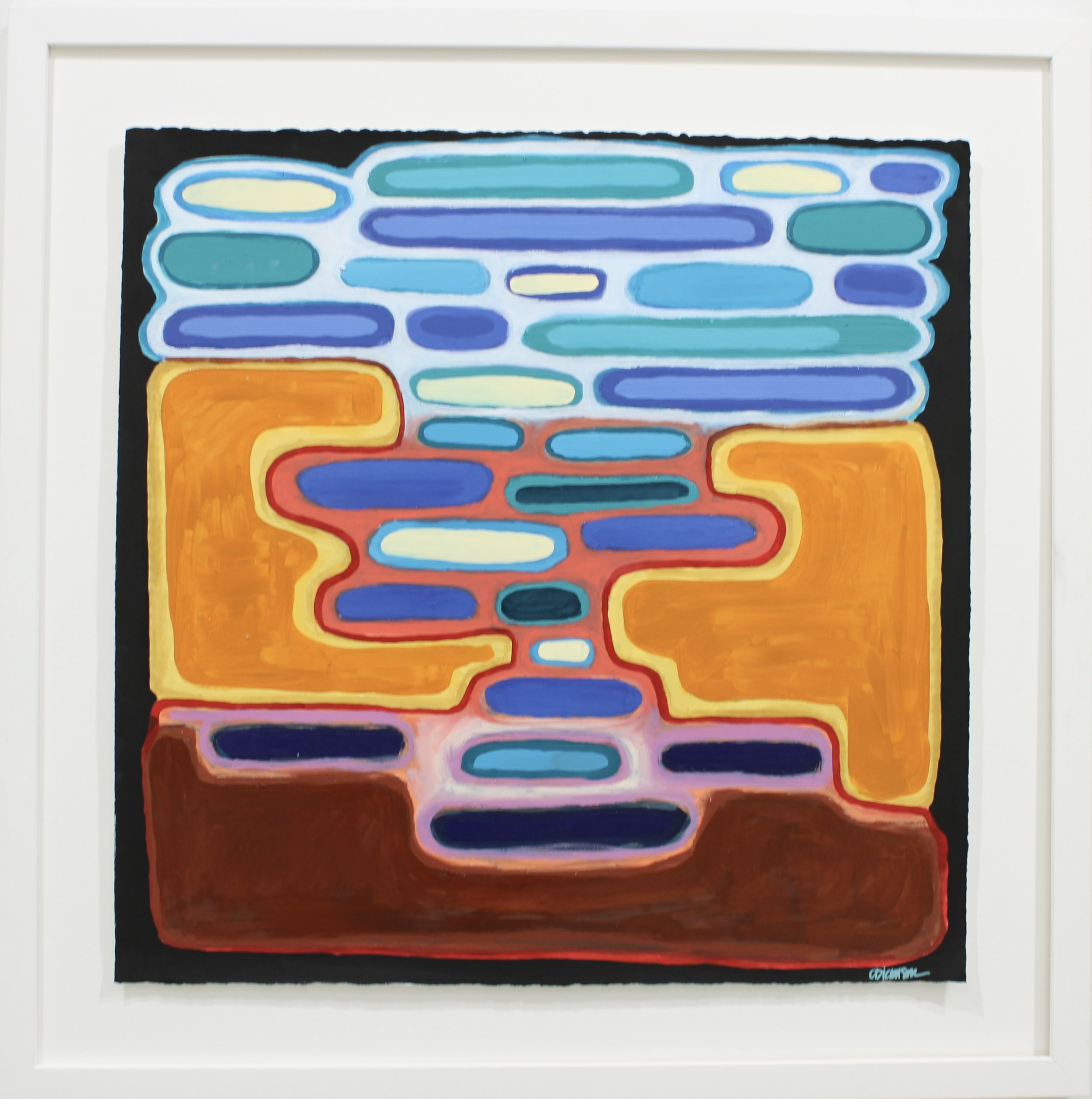 Desert Horizon at Dusk, oil & oil stick on printmaking paper