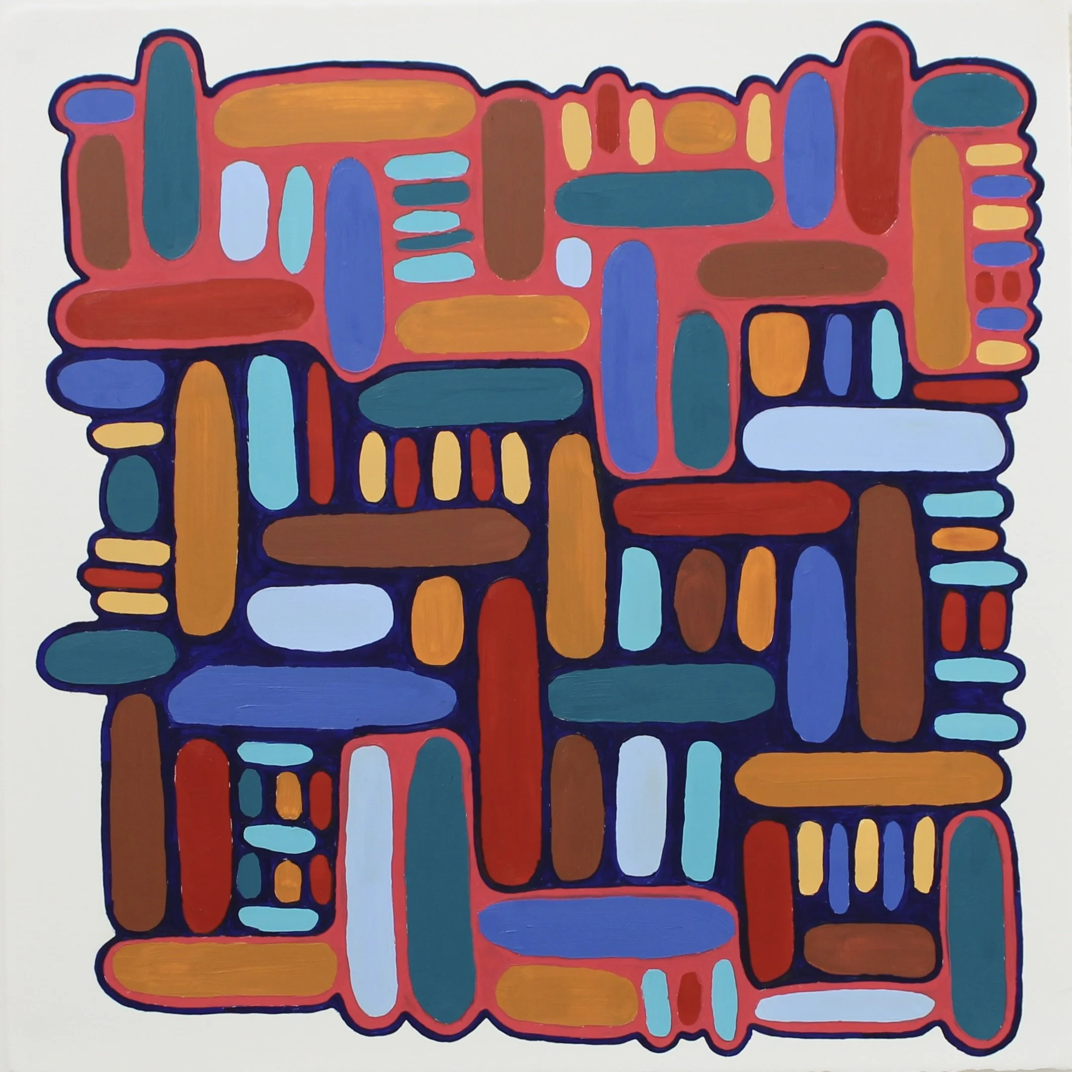 Sunset's Shield, oil on printmaking paper