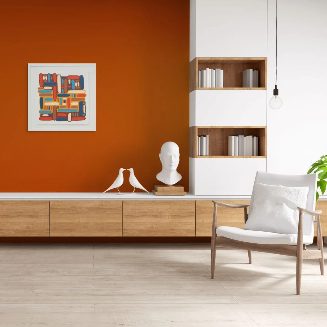 The Uninterrupted, oil on printmaking paper (framed), 29 x 29 x 1 inches