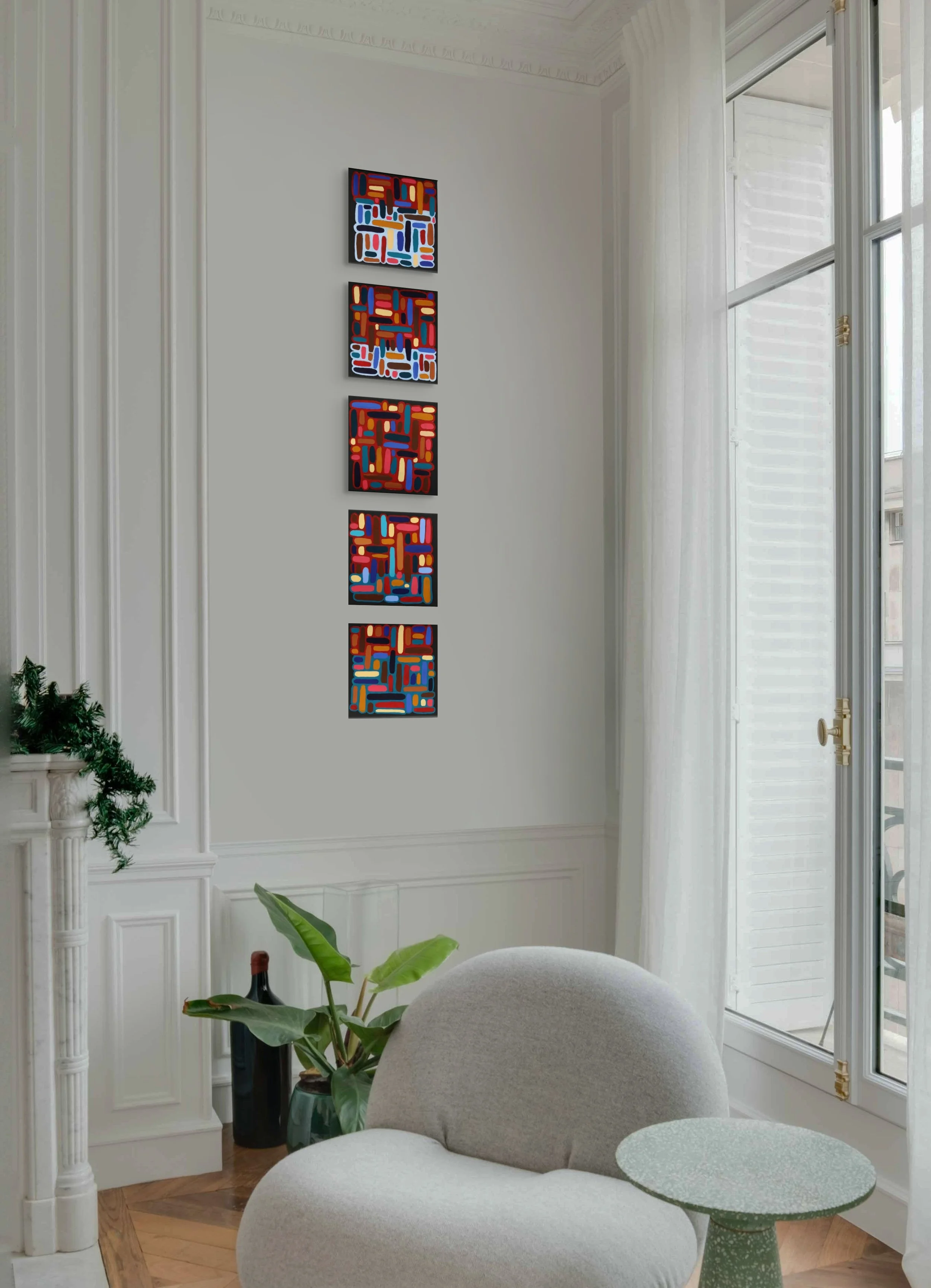 Verse XIII and XIV, oil on canvas, 10 x 10 inches each