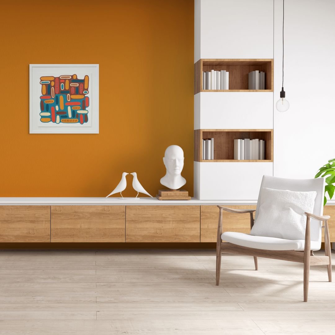 Before the Storm, oil on printmaking paper (framed), 29 x 29 x 1 inches