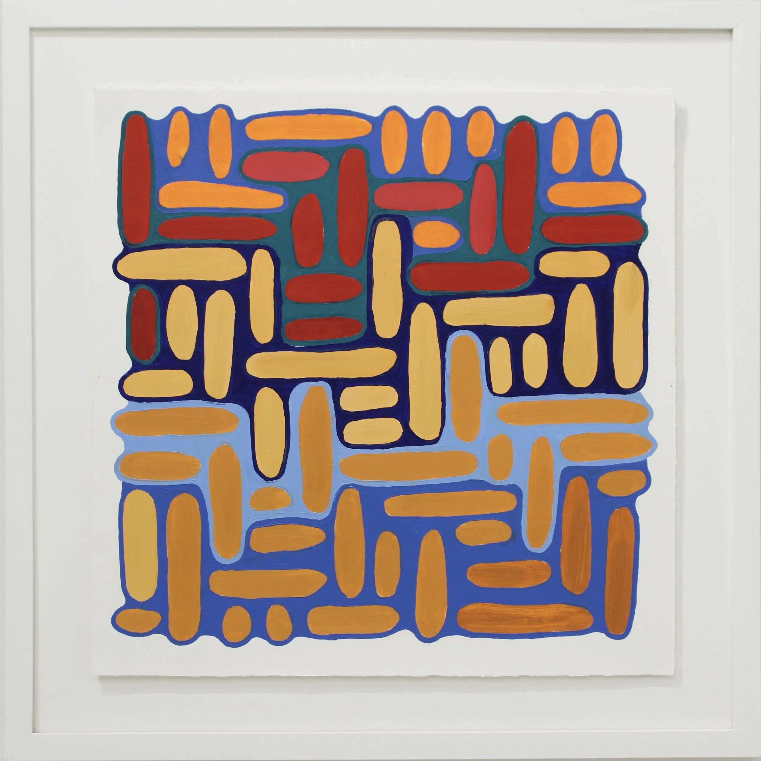 Organic, oil on printmaking paper, 29 x 29 inches framed