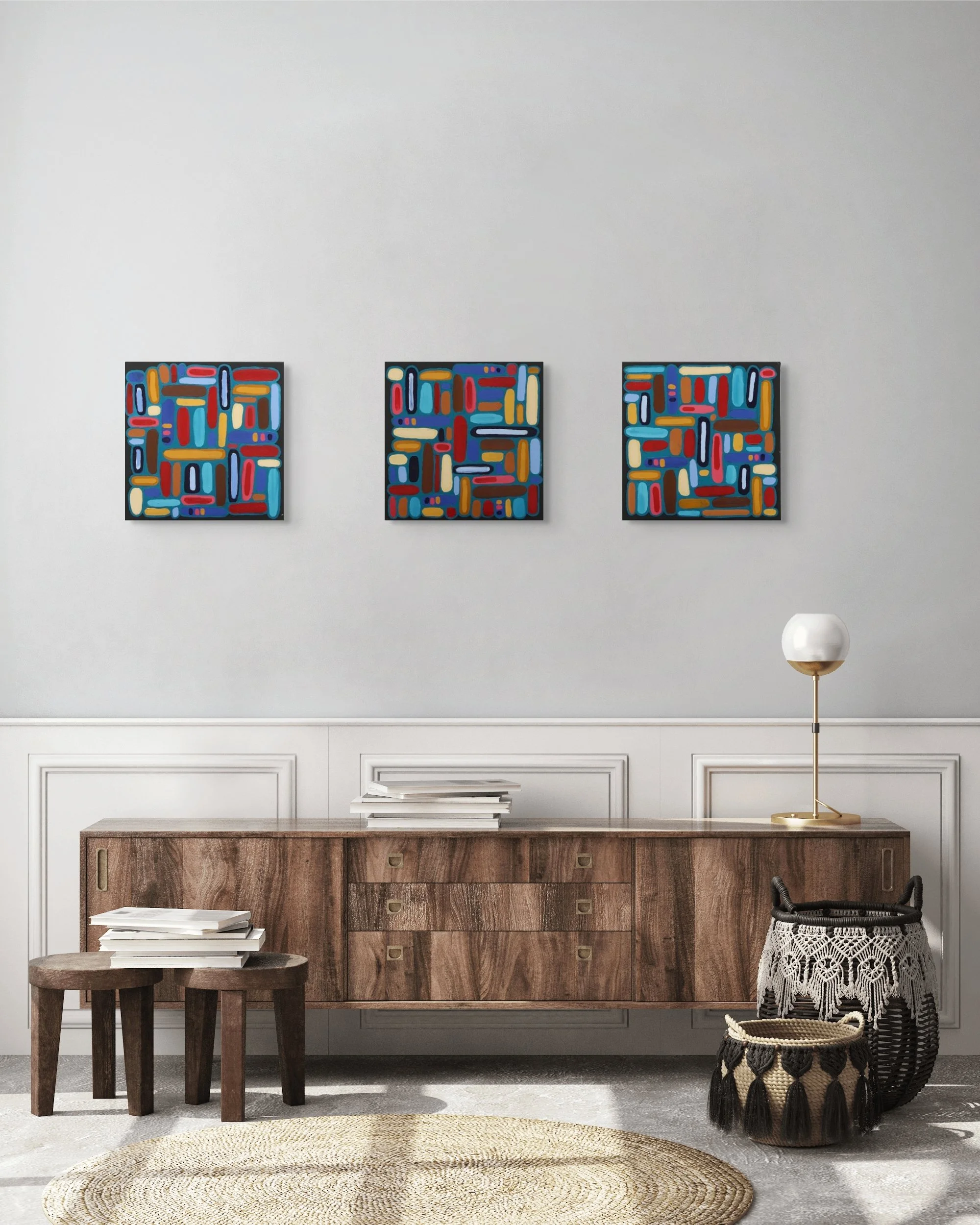 Verse VIX, oil on canvas, 16 x 16 inches each