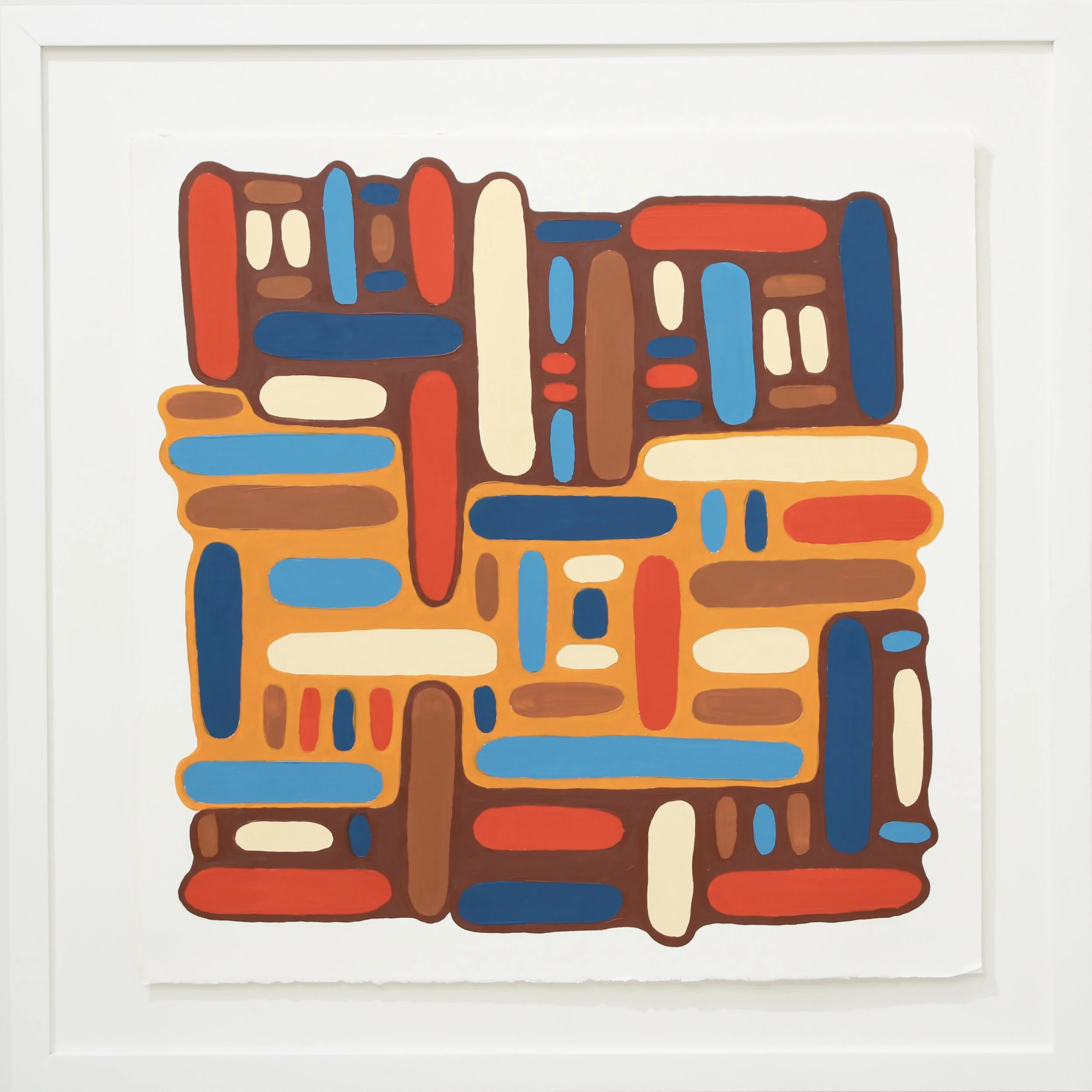 The Uninterrupted, oil on printmaking paper (framed), 29 x 29 x 1 inches